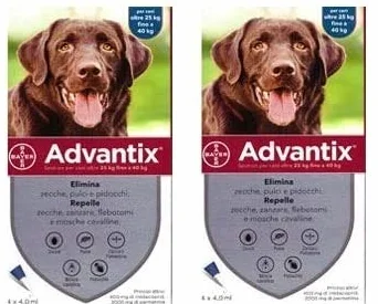 advantix Spot-ON per Cani Oltre 25 kg Fino a 40 kg - Offerta 2 Confezioni