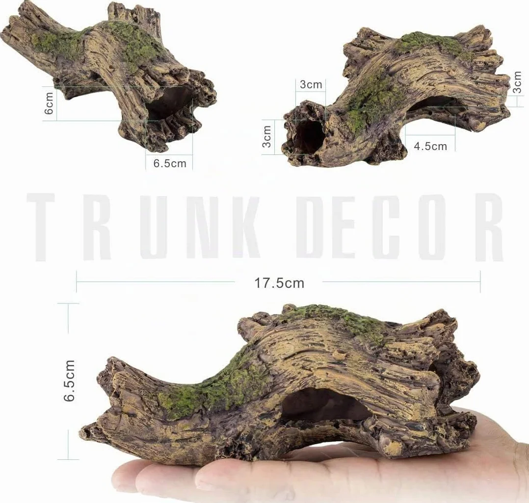hygger Arredo per Acquario, Acquario Grotta di Resina Acquario Ornamento Tronco di Simulazione per Acquario Paesaggistica Decorazione (Tronco)