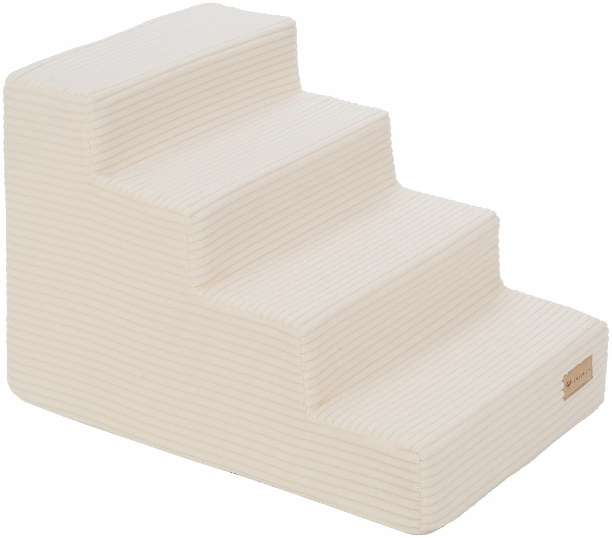 Scaletta scale 4 gradini cane gatto animali domestici velluto a coste leggera (colore: crema)