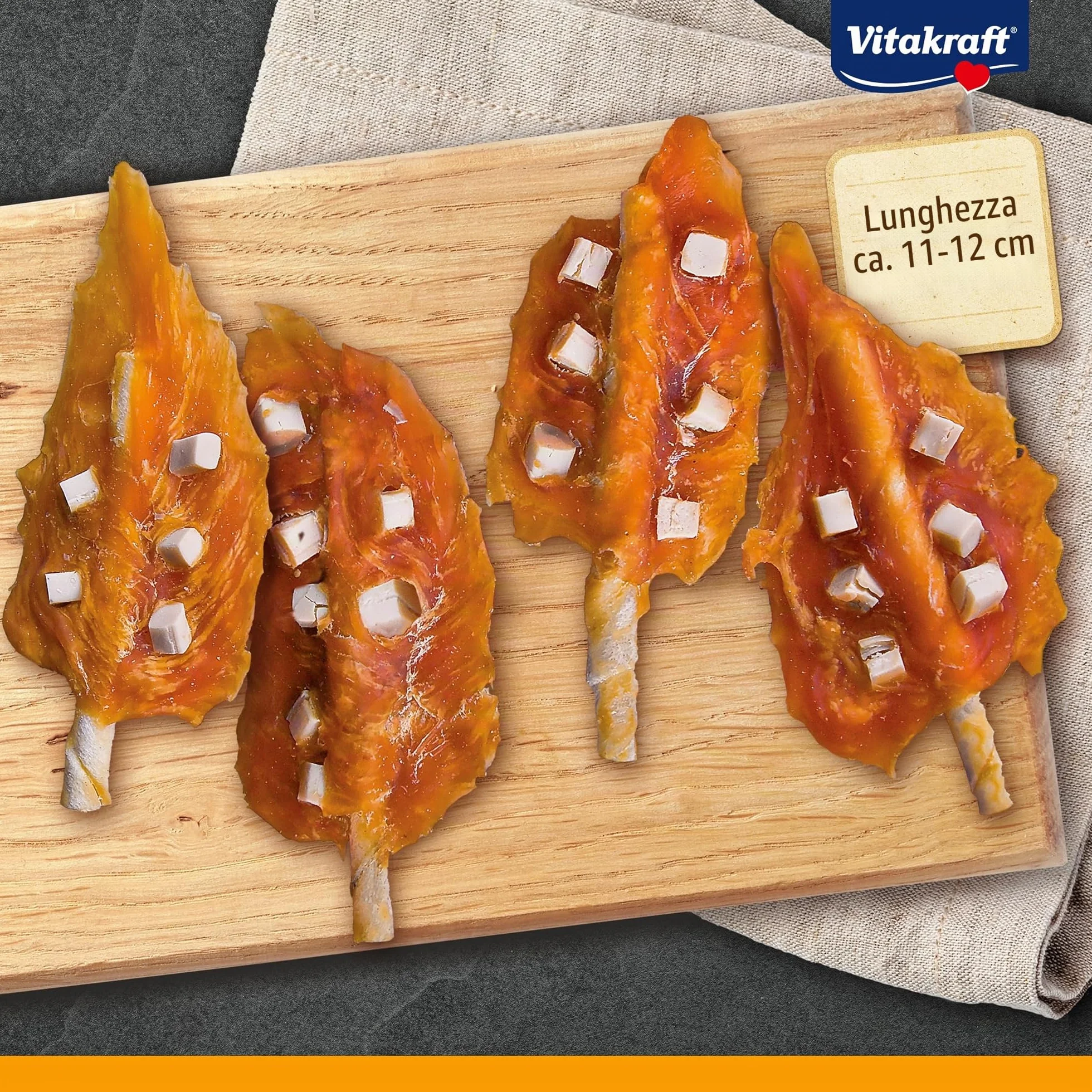 Vitakraft Pure Chicken Bonas, snack cane, bastoncini da masticare con pollo e formaggio, snack per l’addestramento del cane, senza zuccheri aggiunti (7x 80g)