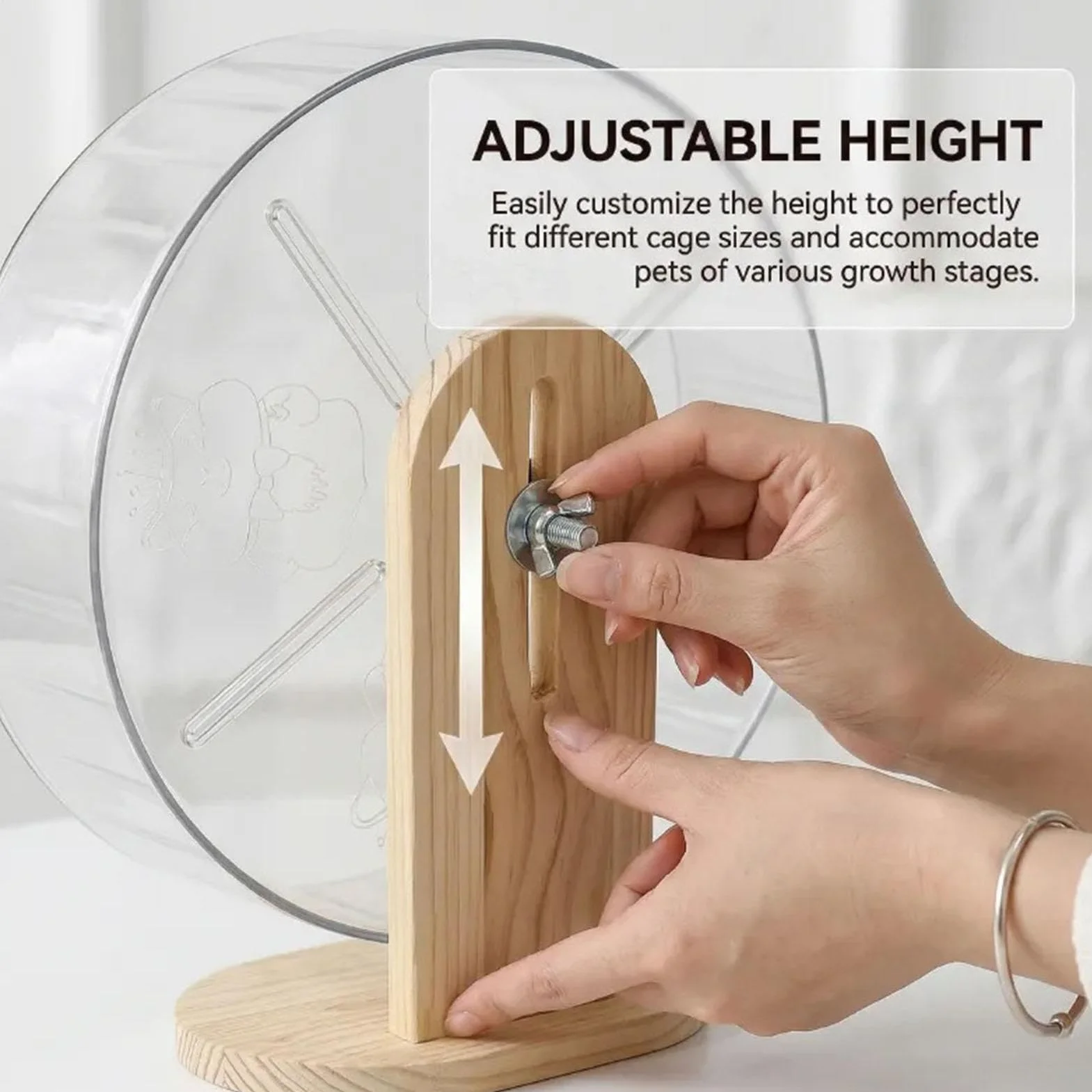 Ruota Per Criceti In Legno Di Piccole Dimensioni, 20 Cm, Silenziosa, Con Supporto, Ideale Per Animali Domestici, Come Conigli Nani Siriani, Conigli Da Cortile O Da Interno.