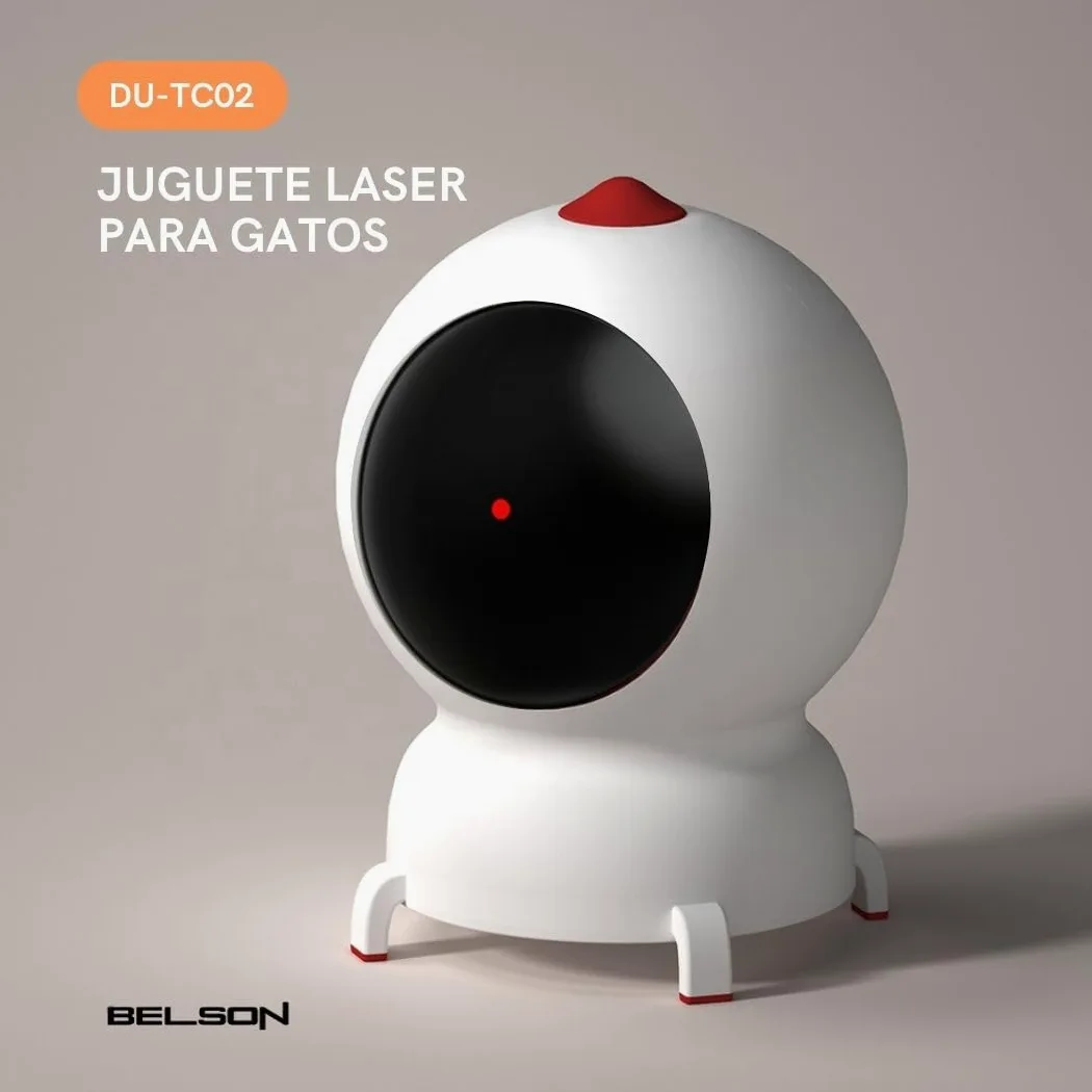 Belson DU-TC02 Giocattolo interattivo per gatti | Laser a infrarossi con controllo manuale | Collegato al tuo smartphone tramite app | Modalità di gioco automatico