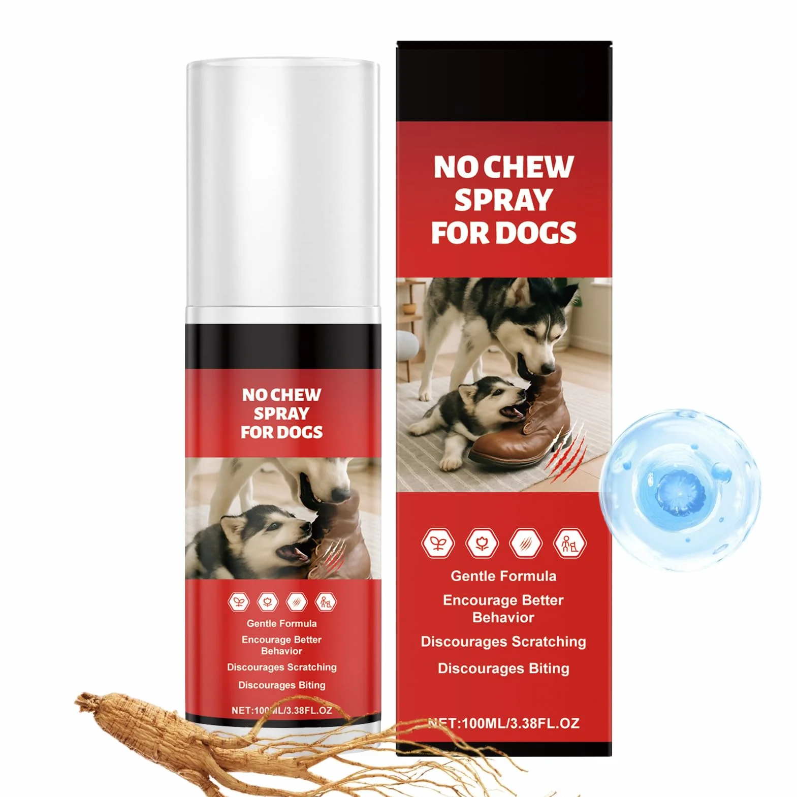 Spray Anti Rosicchiamento per Cani, 100ml Spray Anti Masticazione per Mobili, per l'Addestramento per la Protezione dei Mobili Leccamento delle Zampe Addestramento alla Gabbia per Conigli Gatto