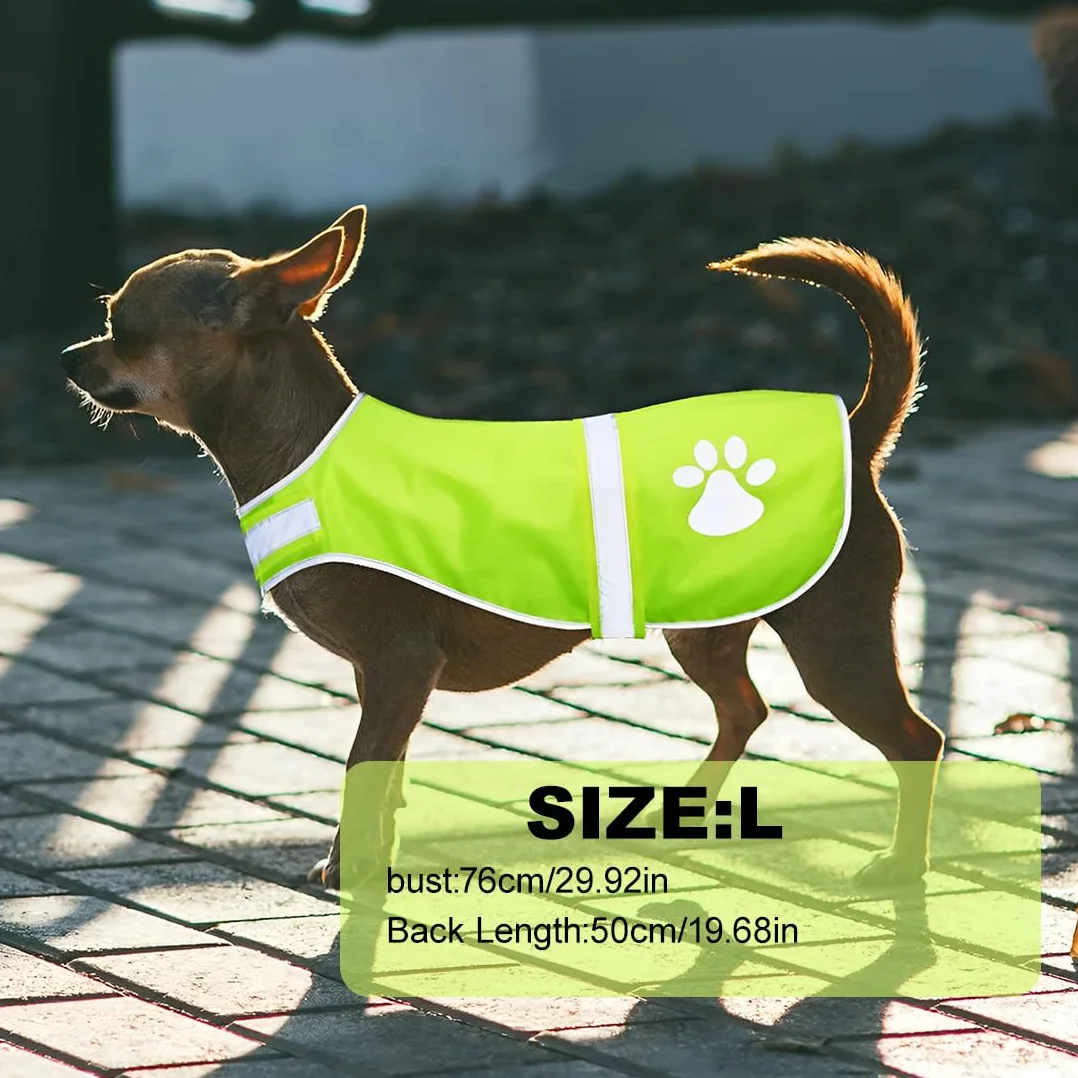 iubbotti di sicurezza per cani Giubbotto riflettente per cani, gilet di sicurezza ad alta visibilità per cani, impermeabile, leggero, comodo (taglia L)