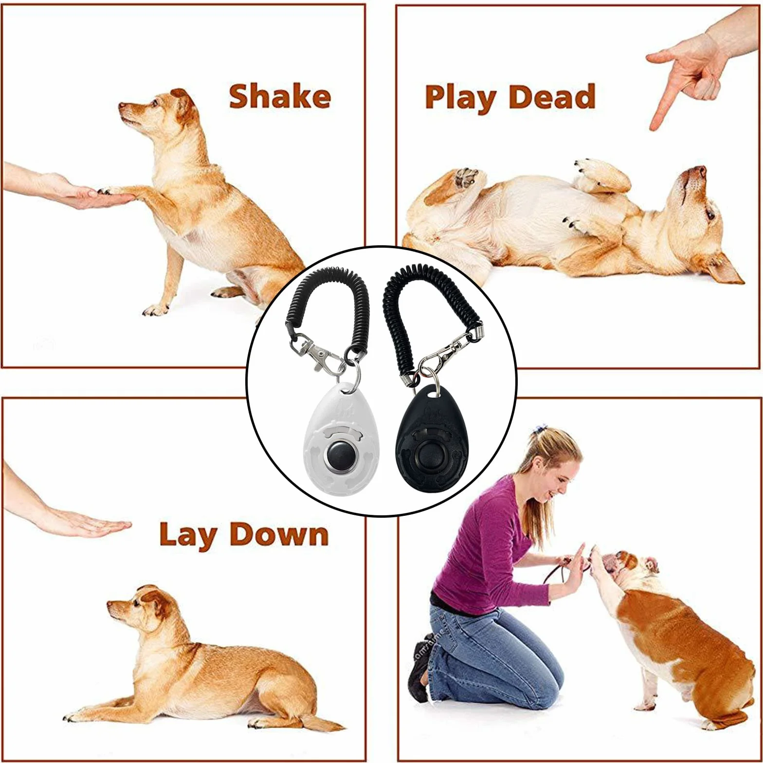 1 Pezzi clicker per Cani,clicker,Clicker per Addestramento Cani,Training Clicker,Clicker per Cani con Cinturino da Polso,per Cani, Gatti, Uccelli, Cavalli,ECC.(Nero)