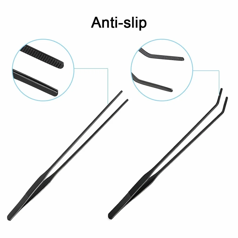 DONGKER Kit di Attrezzi per Acquario,6 in 1 Pinze per Piante Acquatiche in Acciaio Inox Forbici per Pulizia Acquari