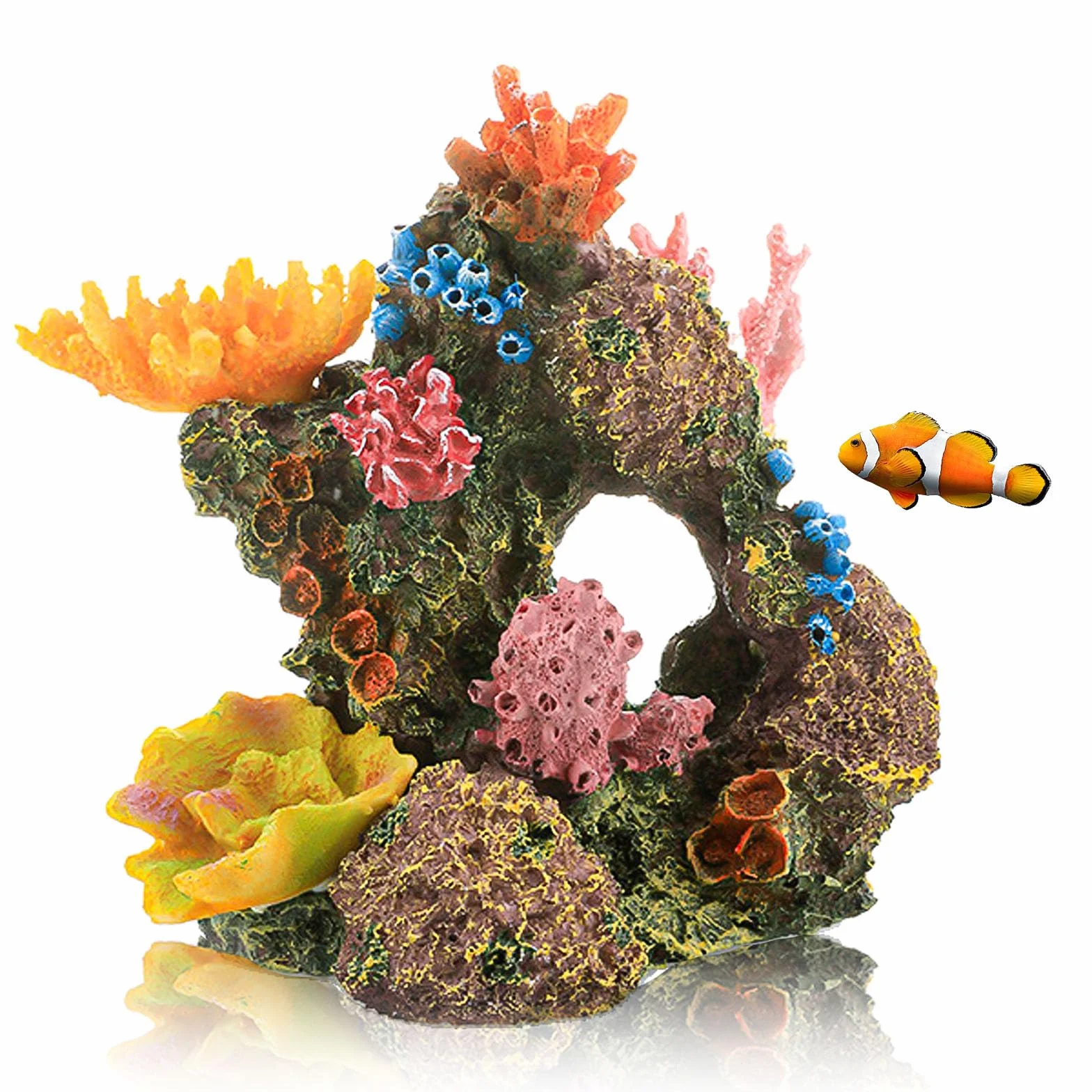 Decorazione Artificiale Barriera Corallina Piante Subacquee Acquario Ornamento Colorato