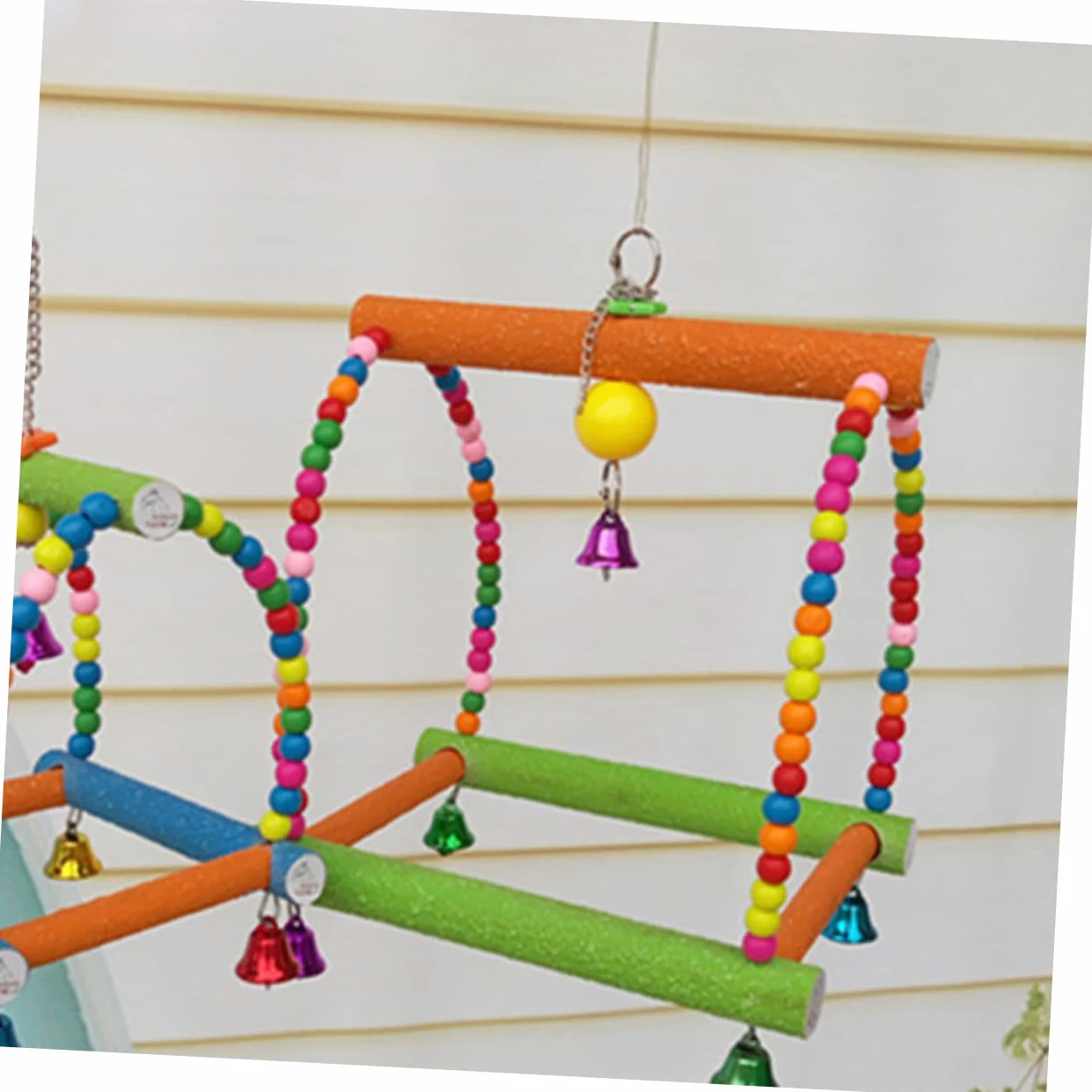 BESPORTBLE Giocattolo per Pappagallo con Altalena Scala Giocattolo per Pappagallo Realizzato in Materiale Sicuro per Il Gioco dei Pappagalli da Masticare