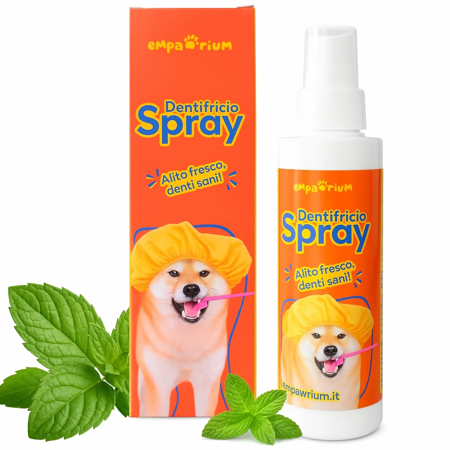 Dentifricio per Cani Spray 150 ml Made in Italy - STOP ALITOSI, Igiene Orale Profonda con Aloe Vera e Menta