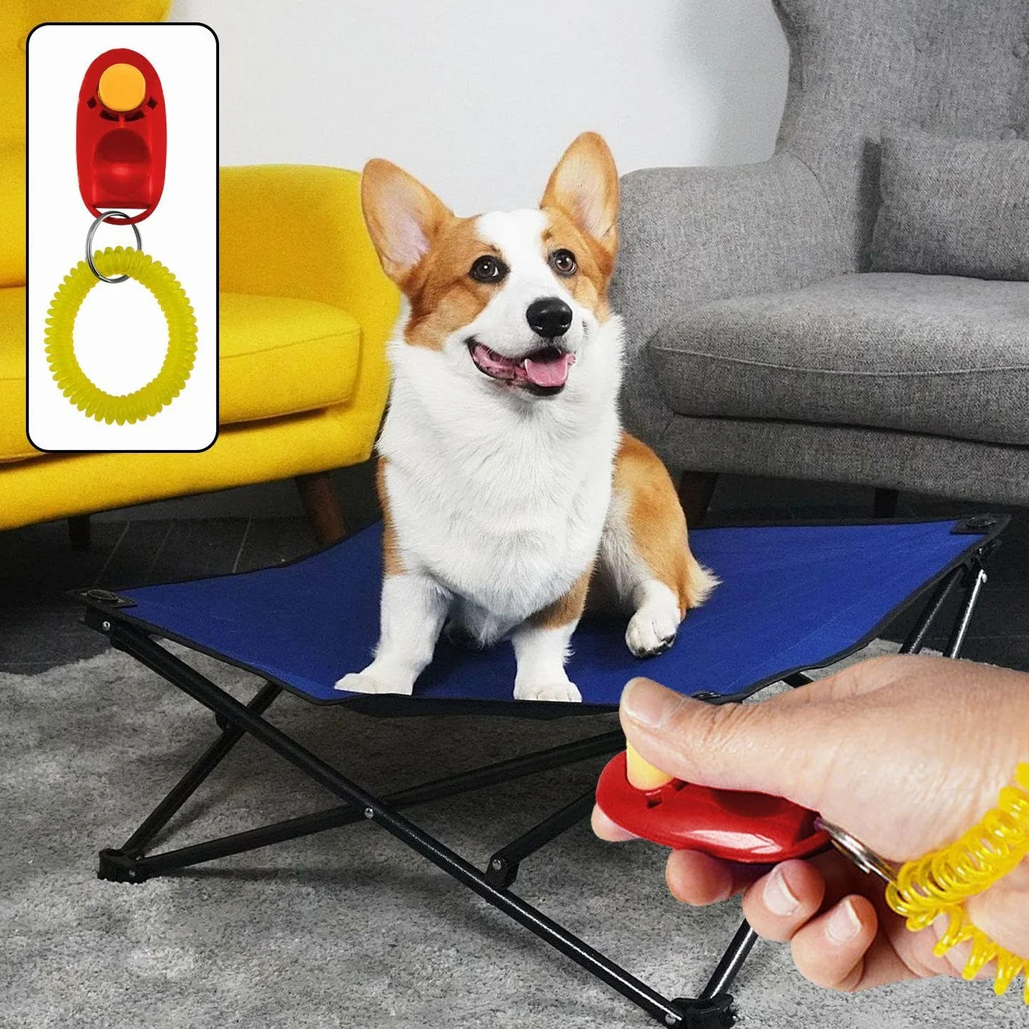 8 Pezzi Addestratore per Animali Domestici, Forniture per Animali Domestici, Strumenti di Assistenza per Addestramento per Cani, Clicker di Addestramento per Cani.