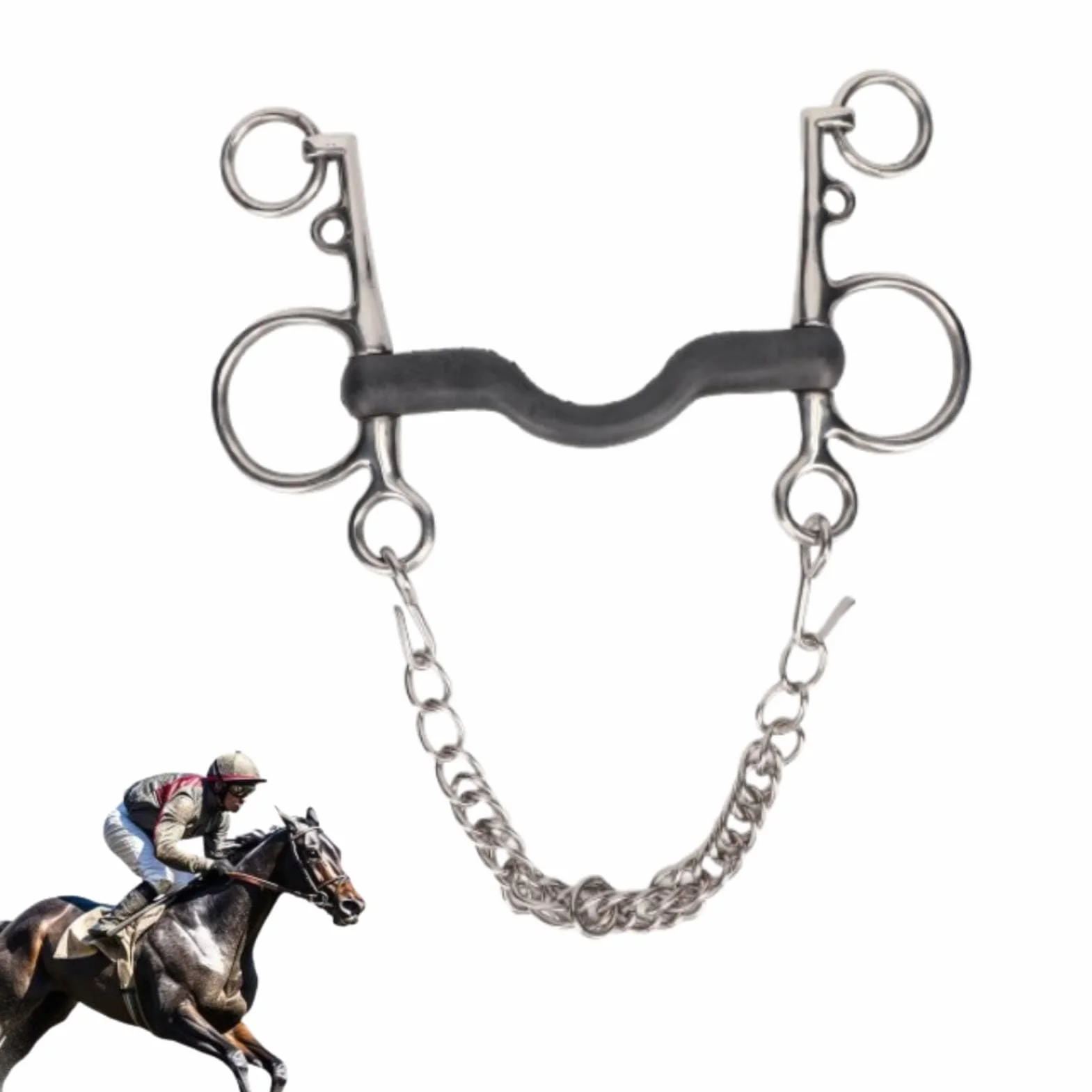 Morso per Cavallo, Filetto per Cavallo Morso per Bocca in Acciaio Inossidabile Lucidato a Mano Sicuro Facile Controllo per Accessori da Corsa