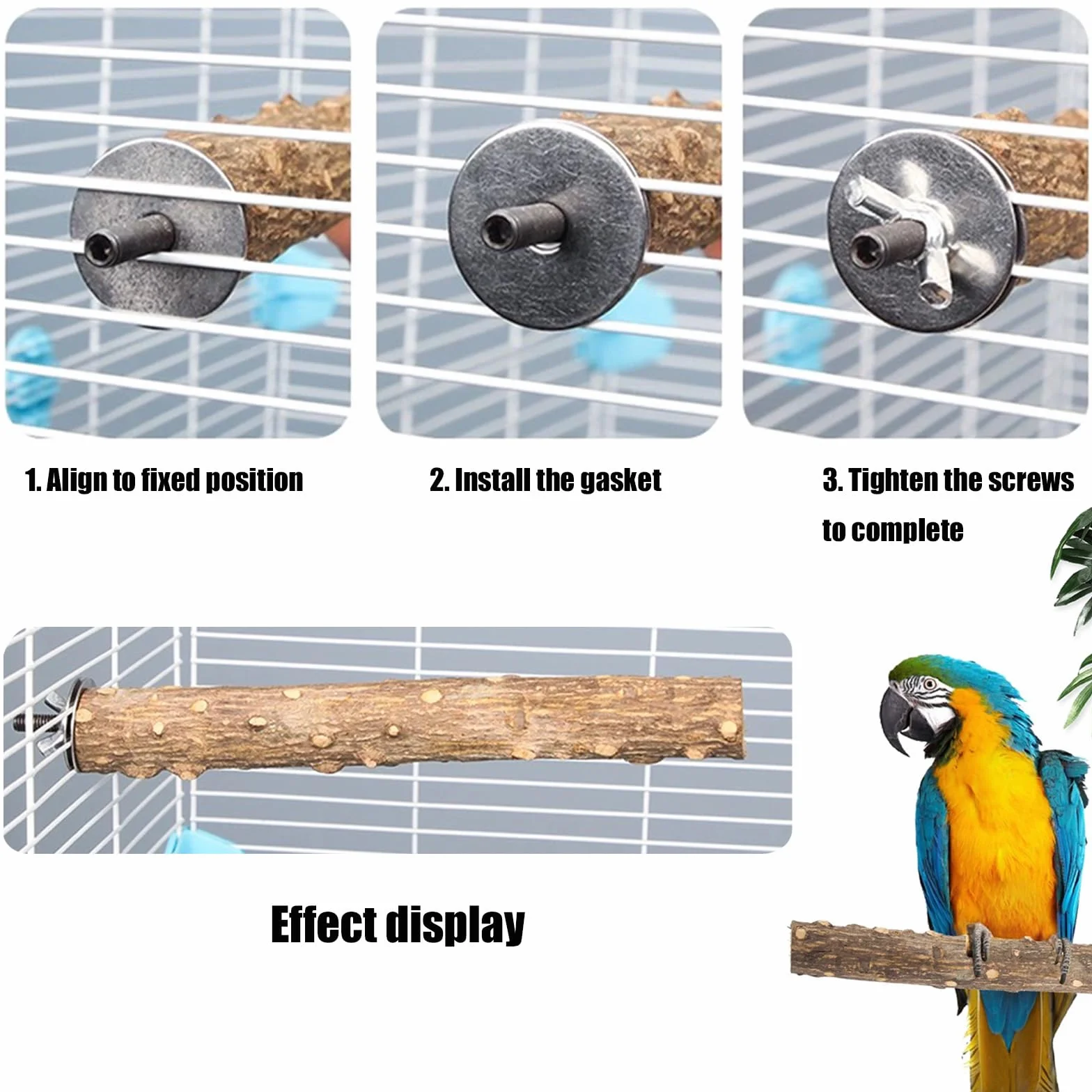 Woohome 5 Pz Posatoi in Legno di Uccelli, Posatoi per Uccelli in Legno di Uva, Trespolo per Uccelli e Pappagalli, Ramo D'uva Naturale Giocattolo Posatoi per Uccelli Legno Naturale per Cacatua