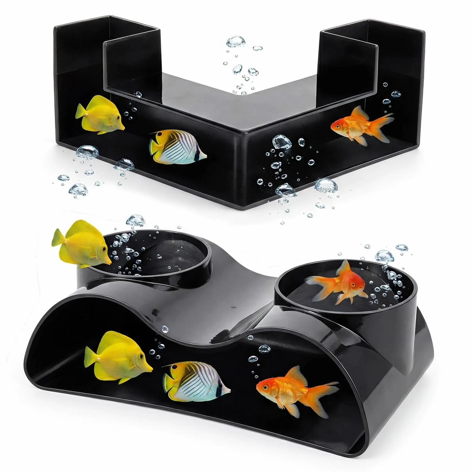 Tunnel Sotterraneo per Acquario 2 Pezzi, Grotta per Gamberetti e Pesci (17,6/12,5 cm)