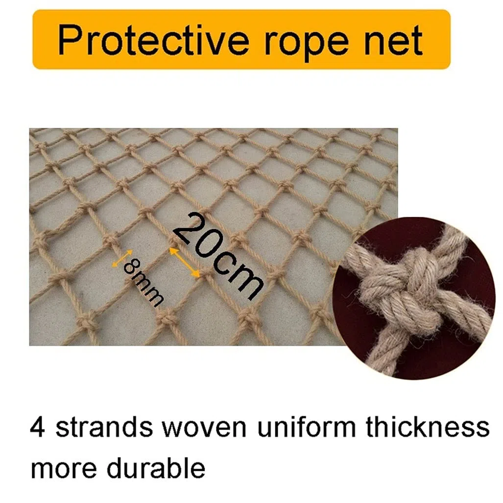 Balkon Rete di sicurezza per piante rampicanti, in corda di canapa, decorazione e accessori per pareti/terrazze, durevole protezione anticaduta per spazi esterni