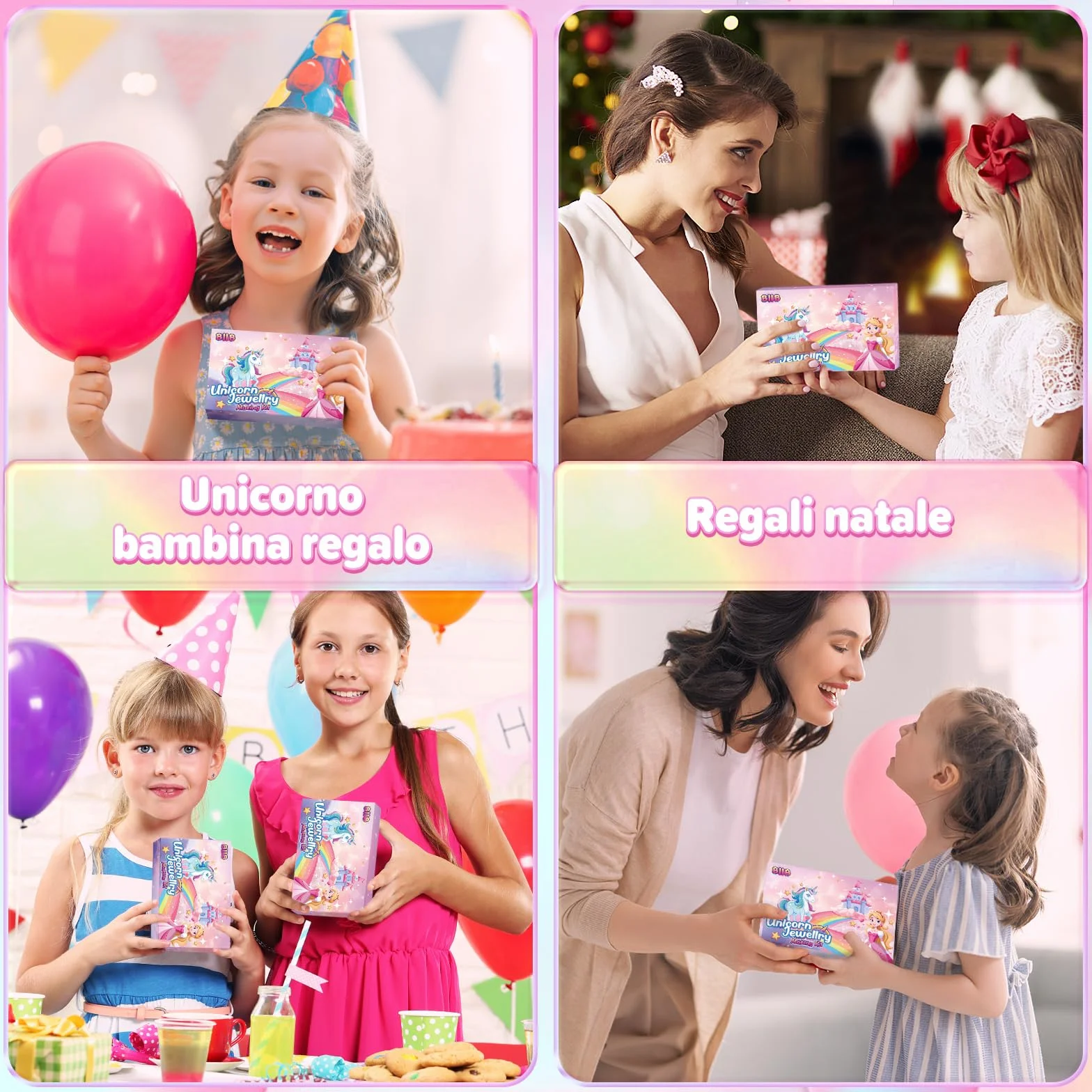 BIIB Regalo Bambina Unicorno Kit Braccialetti Fai Da Te Perline Calendario Avvento 5-10 Anni