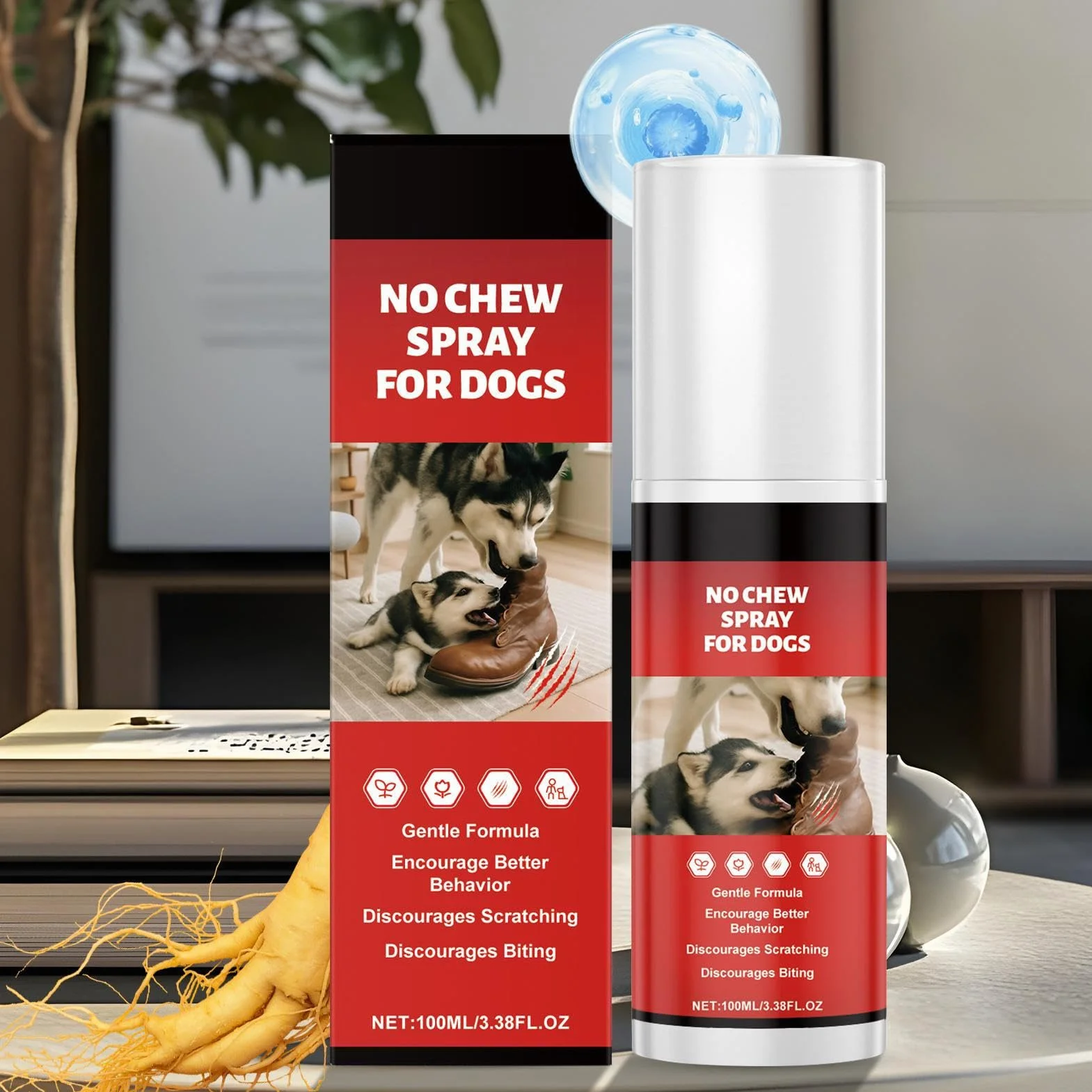 Generico Spray Anti Morso per Cani,100ml Spray Masticazione Immediato | Formula Delicata dal Sapore Amaro Naturale per Gatti e Coniglietti