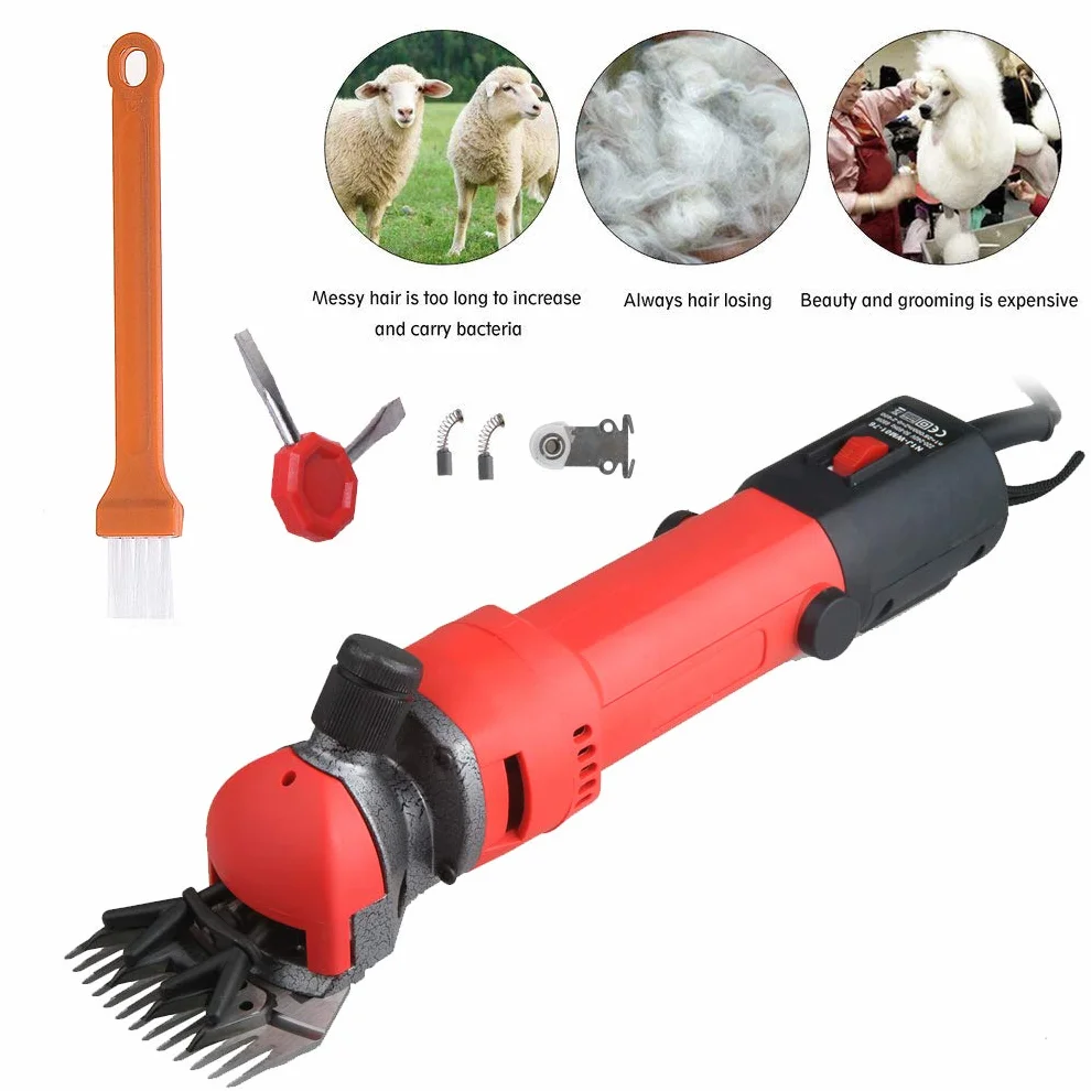 Vinteky 690W Tosatrice elettrica Professionale per Cavalli, Tosatura per Pecore Efficiente Risparmio di Lavoro (Rosso)
