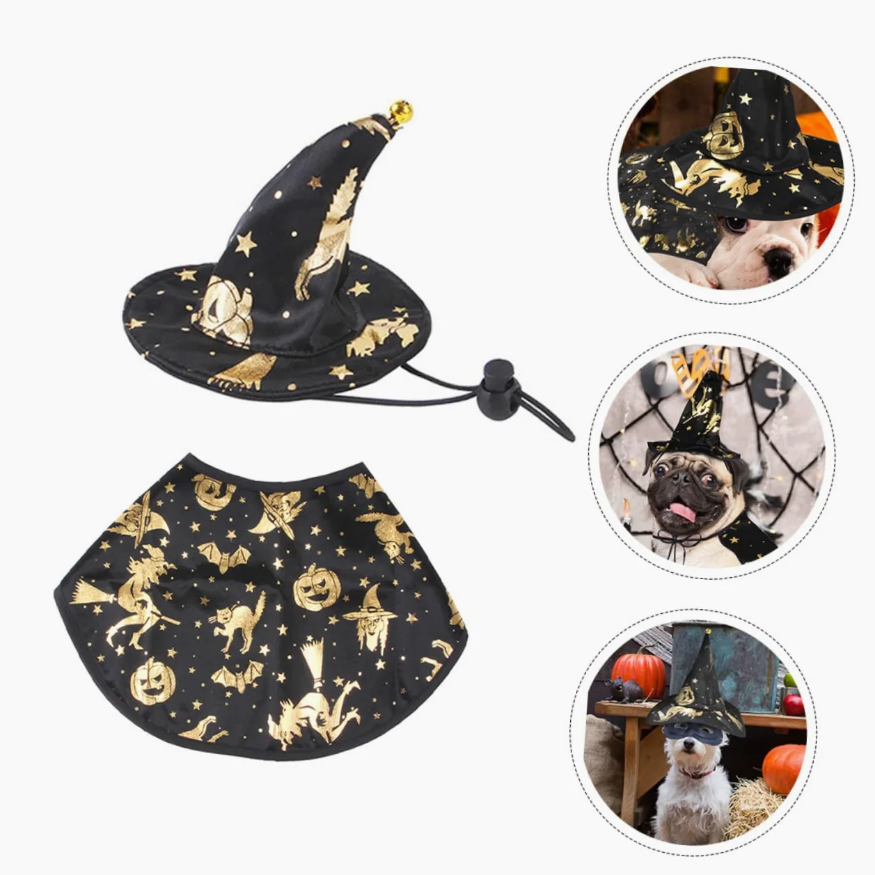 Beavorty 5 Set Di Mantello Per Cosplay Di Animali Domestici Costume Di Halloween Per Cani Cappello Per Gatti Abbigliamento Da Festa Accessorio Per La Fotografia Di Animali Domestici