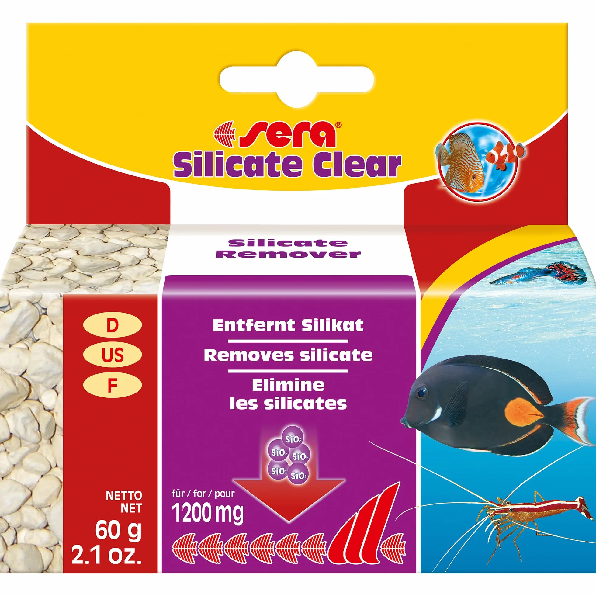 Sera silicate clear 60 g – Permanente rimozione silicato alghe silice acqua dolce salata materiale filtrante