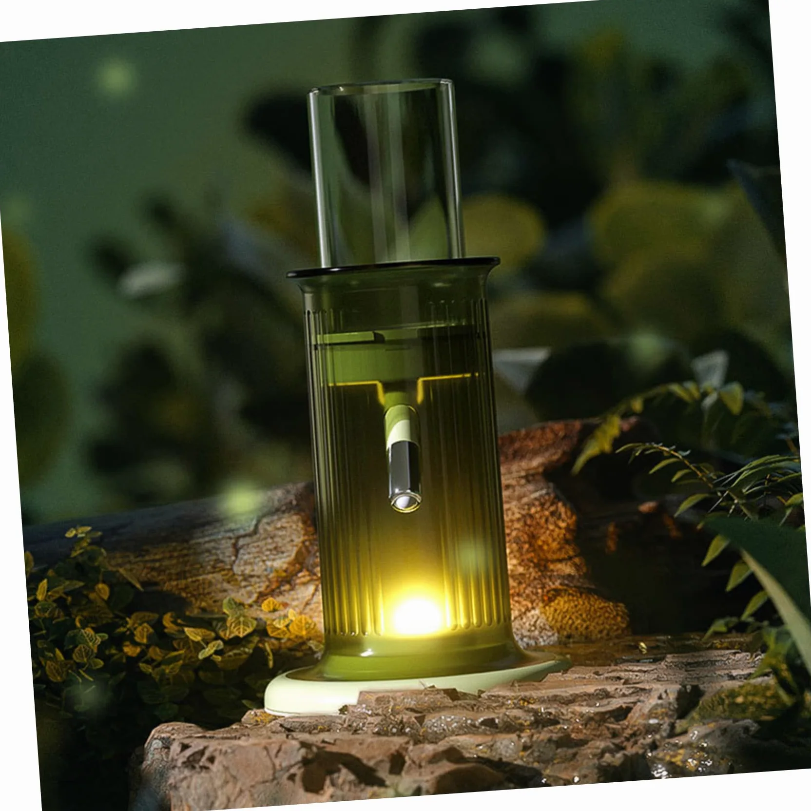 Bottiglia per Criceti Autoalimentata Verticale, Verde, Vetro | Contenitore in Polipropilene, Accessorio per Cincillà e Piccoli Animali, Batteria a Bottone Inclusa