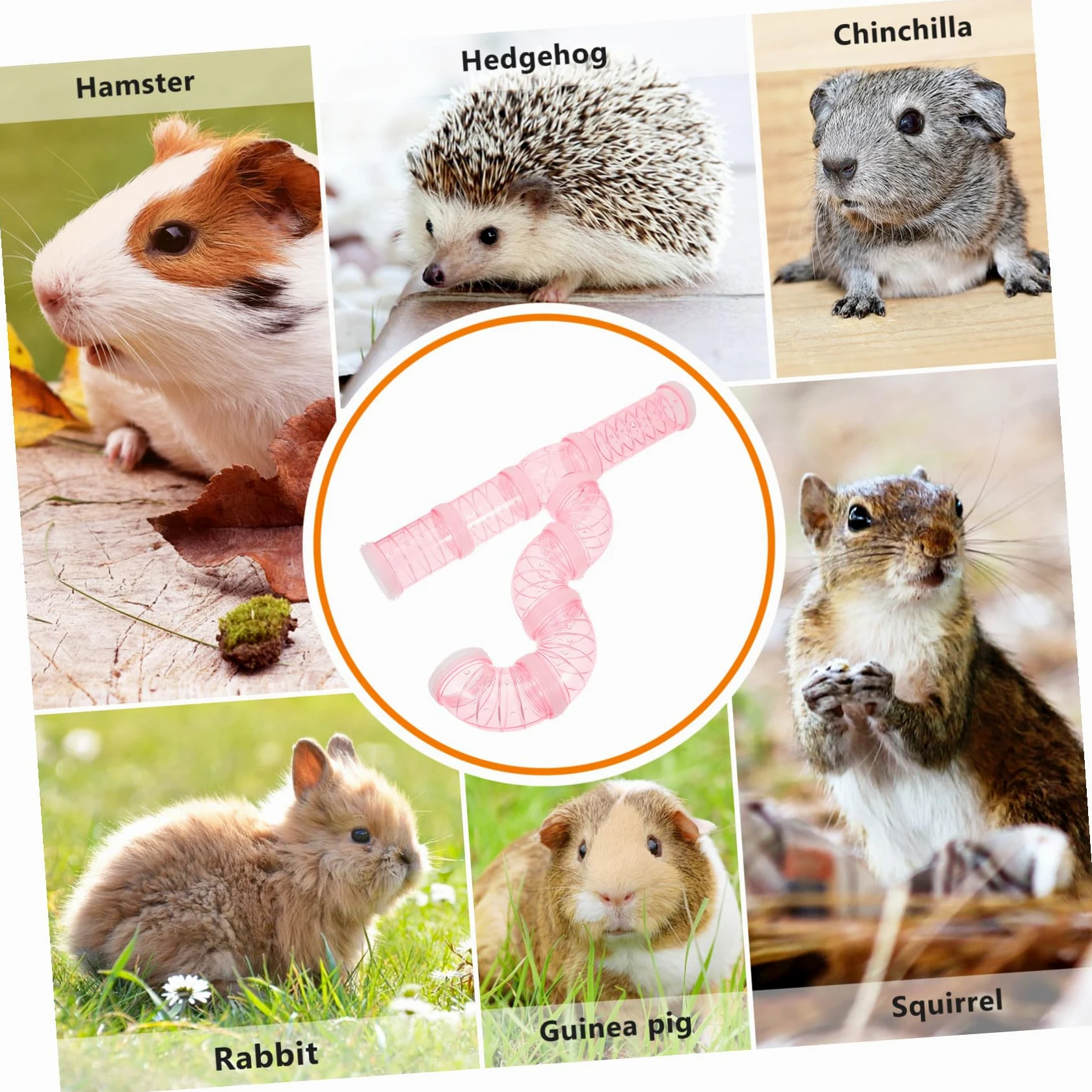 Levemolo Labirinto Modulo Gioco Accessori Tunnel per Criceti Set 12 Pezzi in Plastica Dura P Rosa Gabbia Esterna Gioco Avventura per Piccoli Animali Domestici