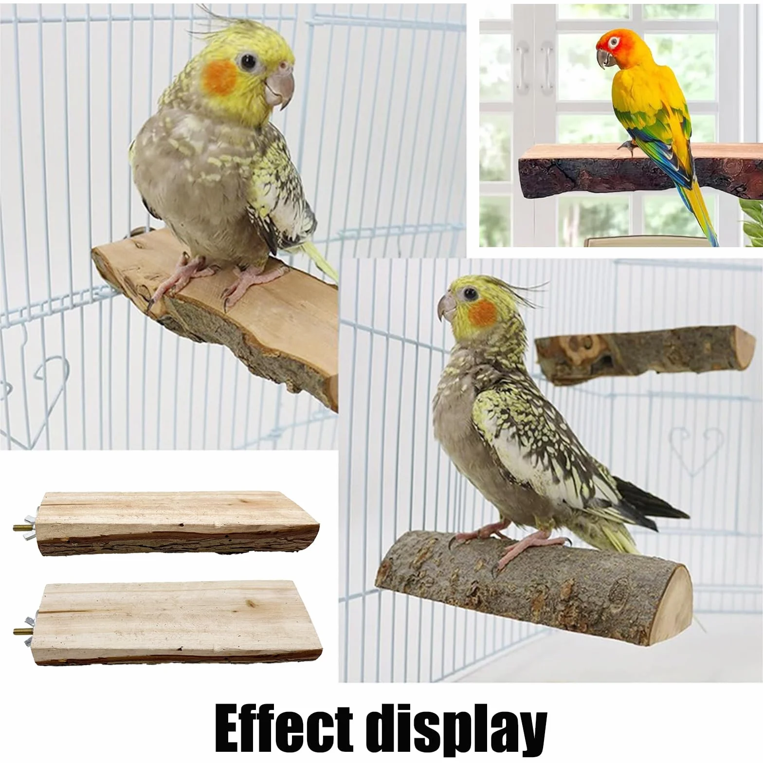 7 Pz Posatoi per Pappagalli, Posatoi Naturali Accessori per uccelli, Giochi per Pappagalli Giocattoli per Pappagalli Accessorio per Gabbia per Uccelli per Cacatua, Parrocchetto