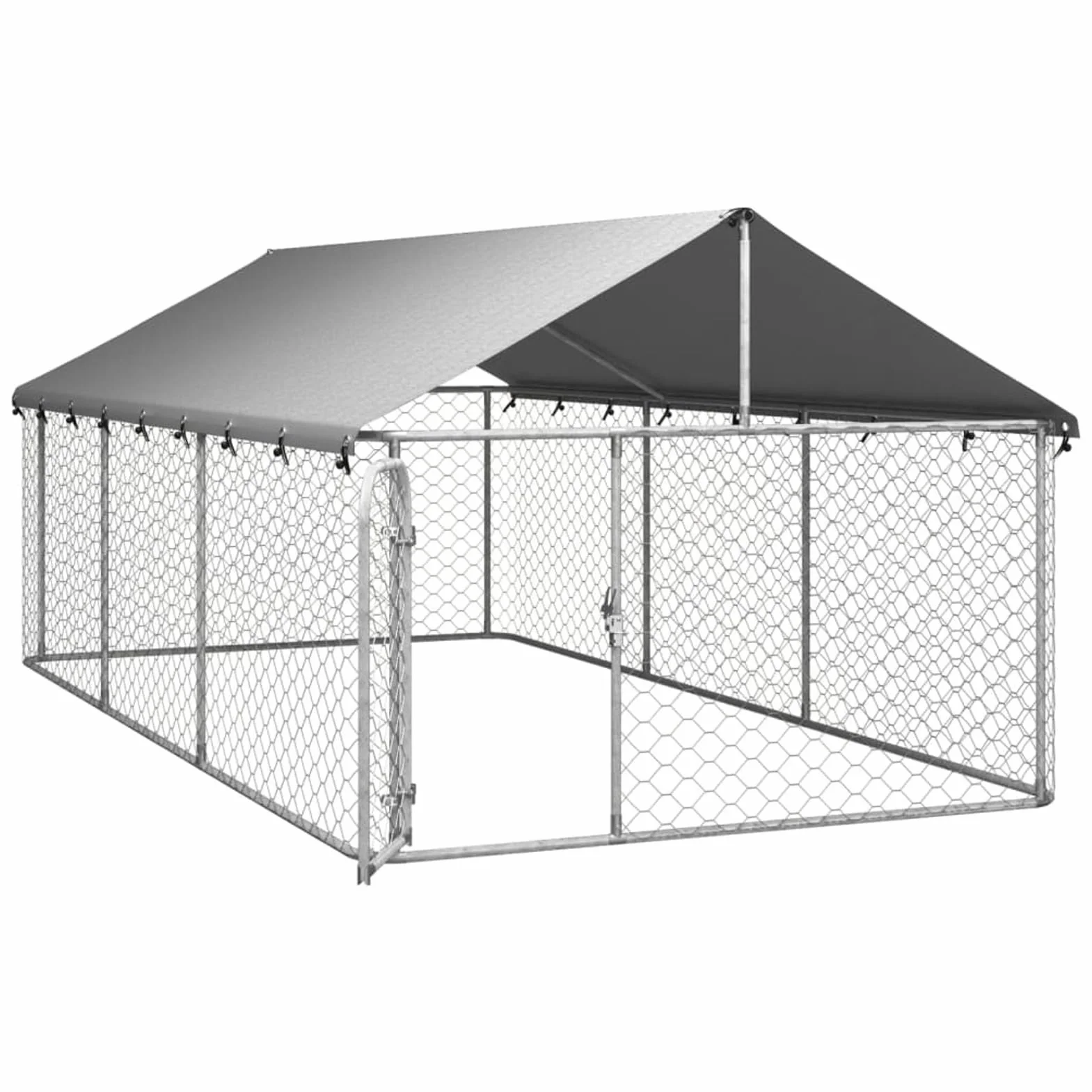 Canile da Esterno con Tetto - Recinzione e Gabbia Grande per Cani 400x200x150 cm