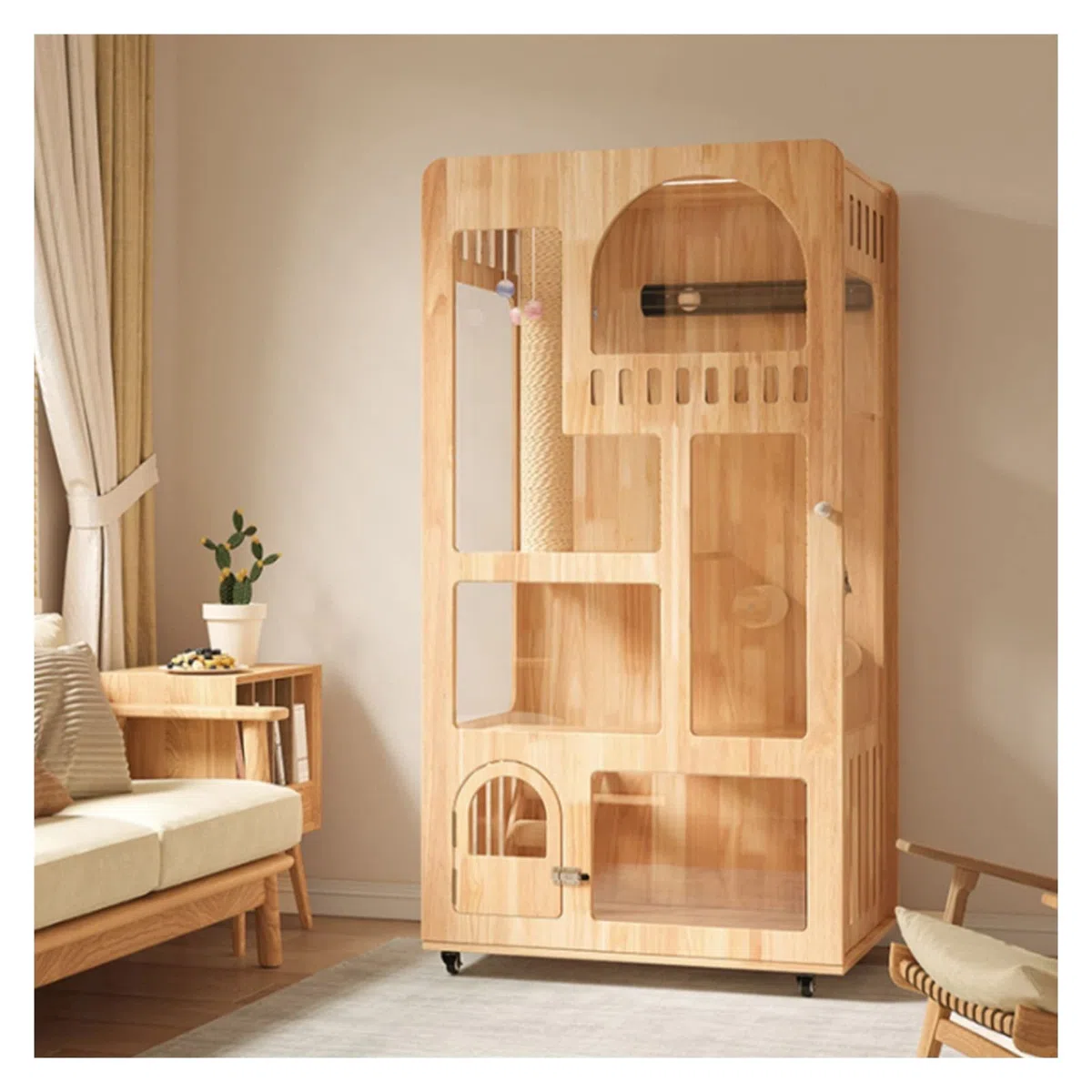 Casa del Gatto Gabbia for Gatti in Legno for Gatti con Toilette for la casa Cuccia for Gatti Grande Lettiera for Gatti Gabinetto for Gatti da caffè Gabbia per Gatti