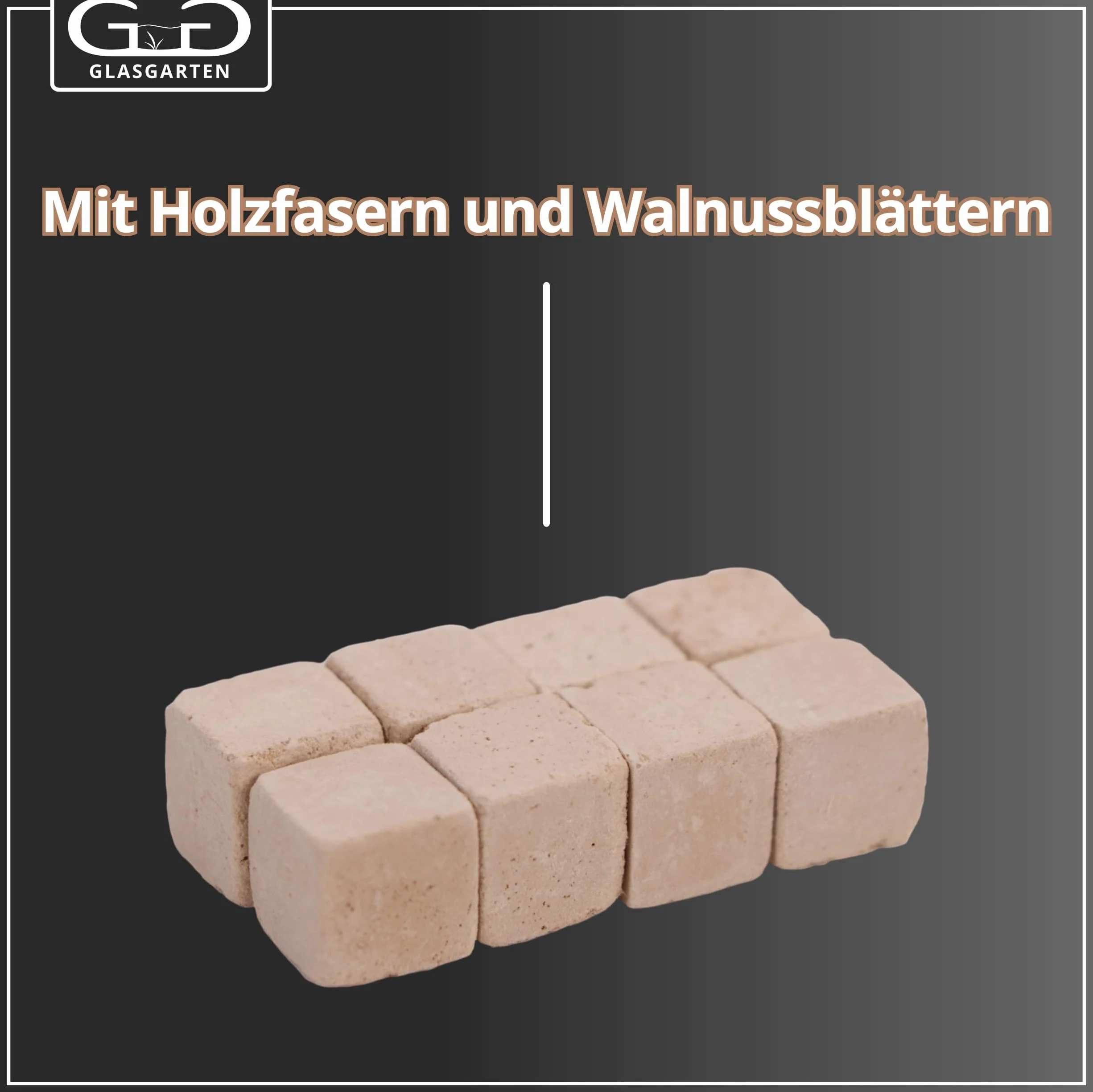 GlasGarten Mineral Woody Cubes | 8 pezzi – Mangime complementare/minerale per gamberetti decorativi, lumache e gamberi con minerali e fibre di legno