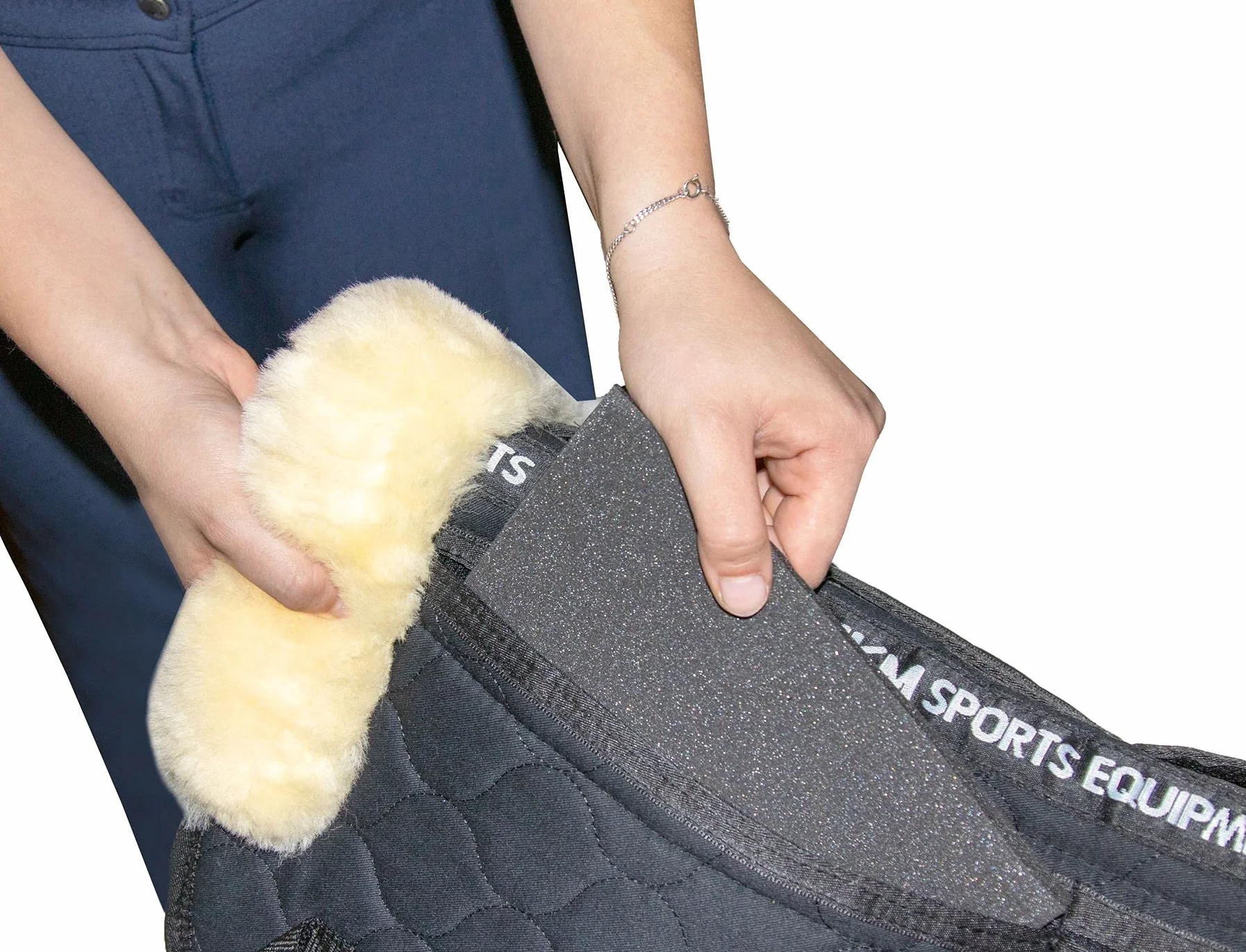 HKM Sports Attrezzature 68252 Correzione Pad di pecora, naturale