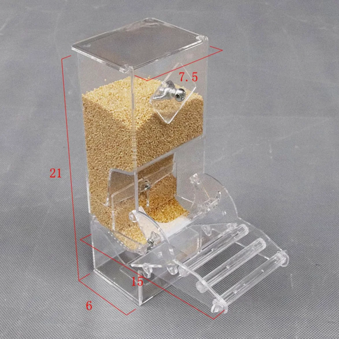 BESPORTBLE Mangiatoia Per Pappagalli in Acrilico Mangiatoia Per Uccelli Automatica Scatola Per Pappagalli e Uccelli Accessorio Per Gabbia Facile Da Installare e Pulire Piastra Regolabile Per