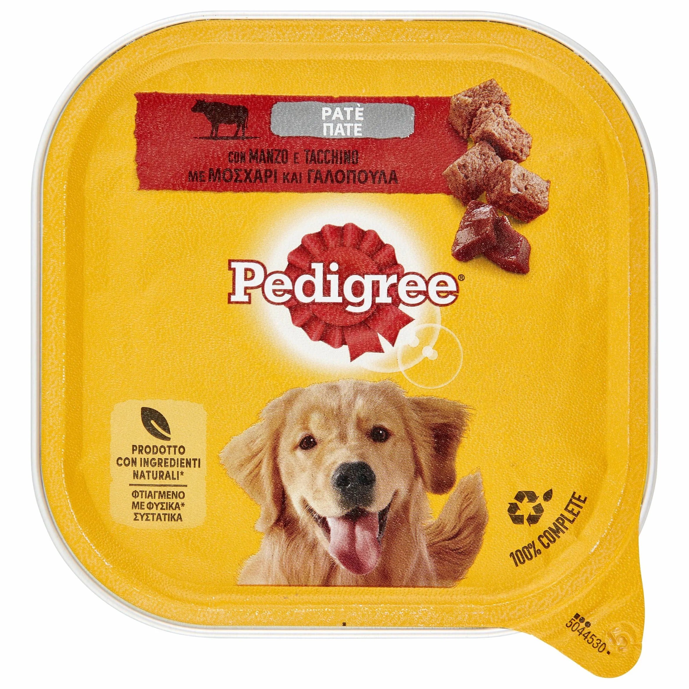 Pedigree Cibo per Cane con Manzo e Tacchino in Patè, Vaschetta 300 g - 20 Vaschette