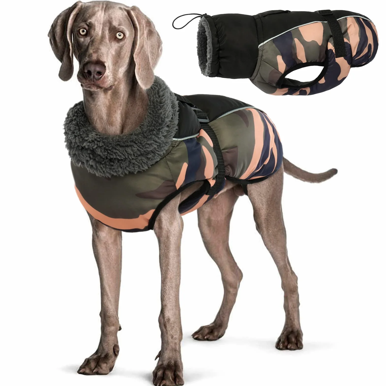 Cappotto per cani impermeabile Giacca invernale calda, Giacca per cani antivento Abbigliamento per cani Completo per cani di taglia piccola di taglia media Con Striscia Riflettente