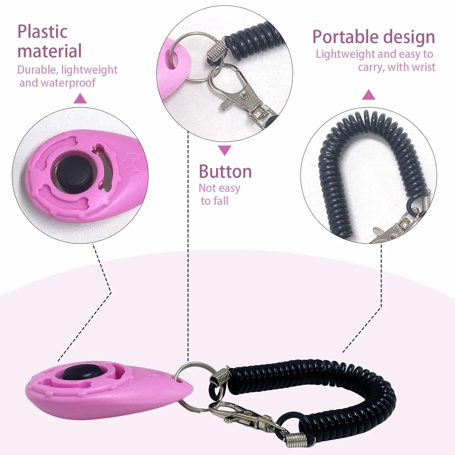 6 Allenatore per Animali Domestici, Strumenti per Gli Aiuti per Addestramento per Cani, Clicker di Addestramento per Cani, Forniture per Animali Domestici (Multicolori).