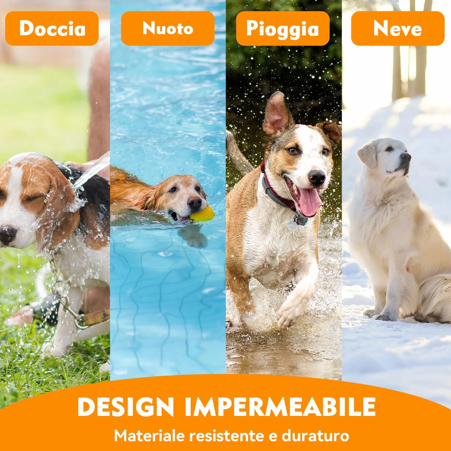Collare Antiparassitario per Cani, Regolabile e Impermeabile con Protezione Naturale, 65cm Adatto a Tutte le Taglie, Protezione Efficace per 12 Mesi (1 Pack)