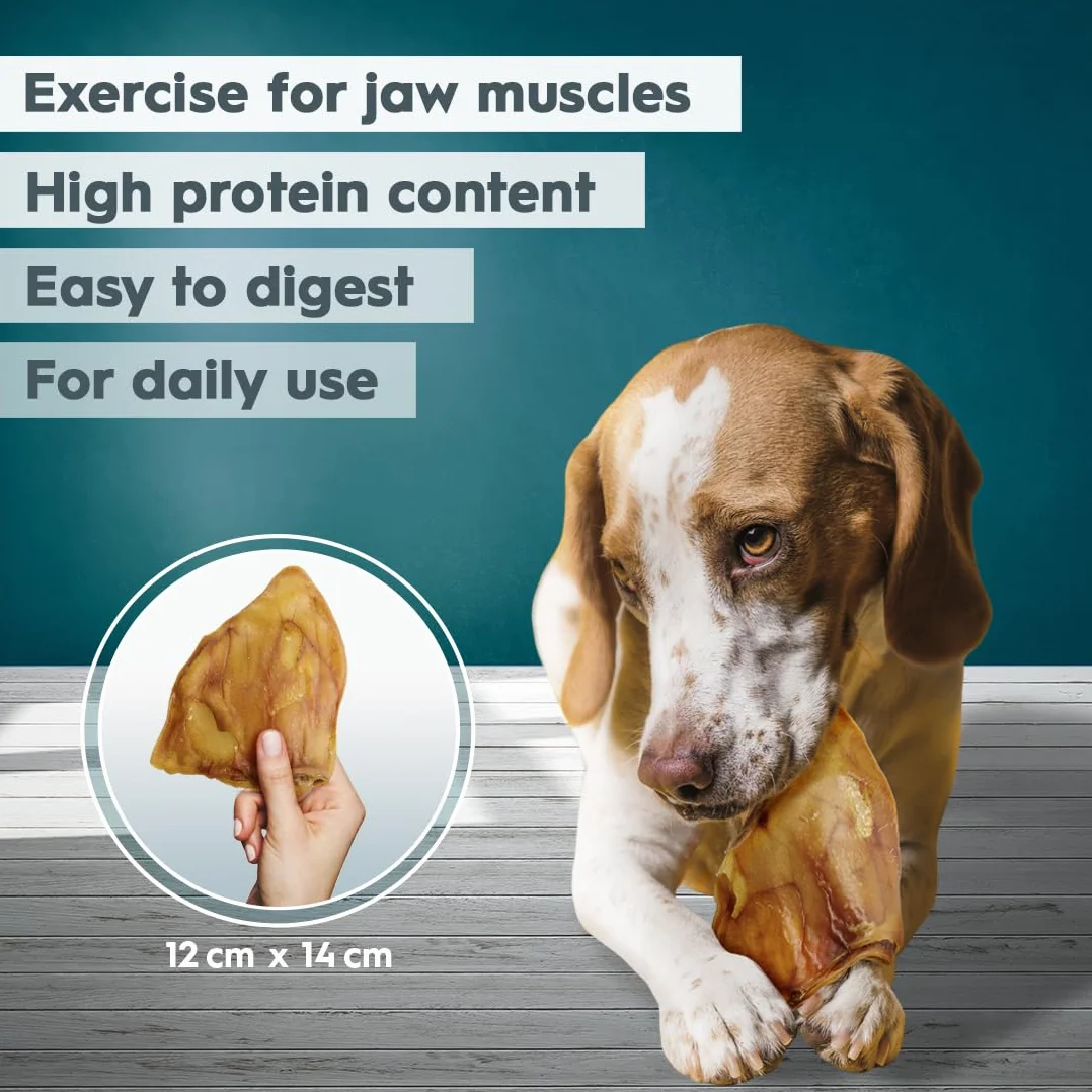 AmeizPet Orecchie Di Maiale Essiccate Per Cani, Masticativi Naturali Per Cani, Lunga Durata Croccanti Orecchie di Maiale, Dolcetto Per Cani 20 Pezzi