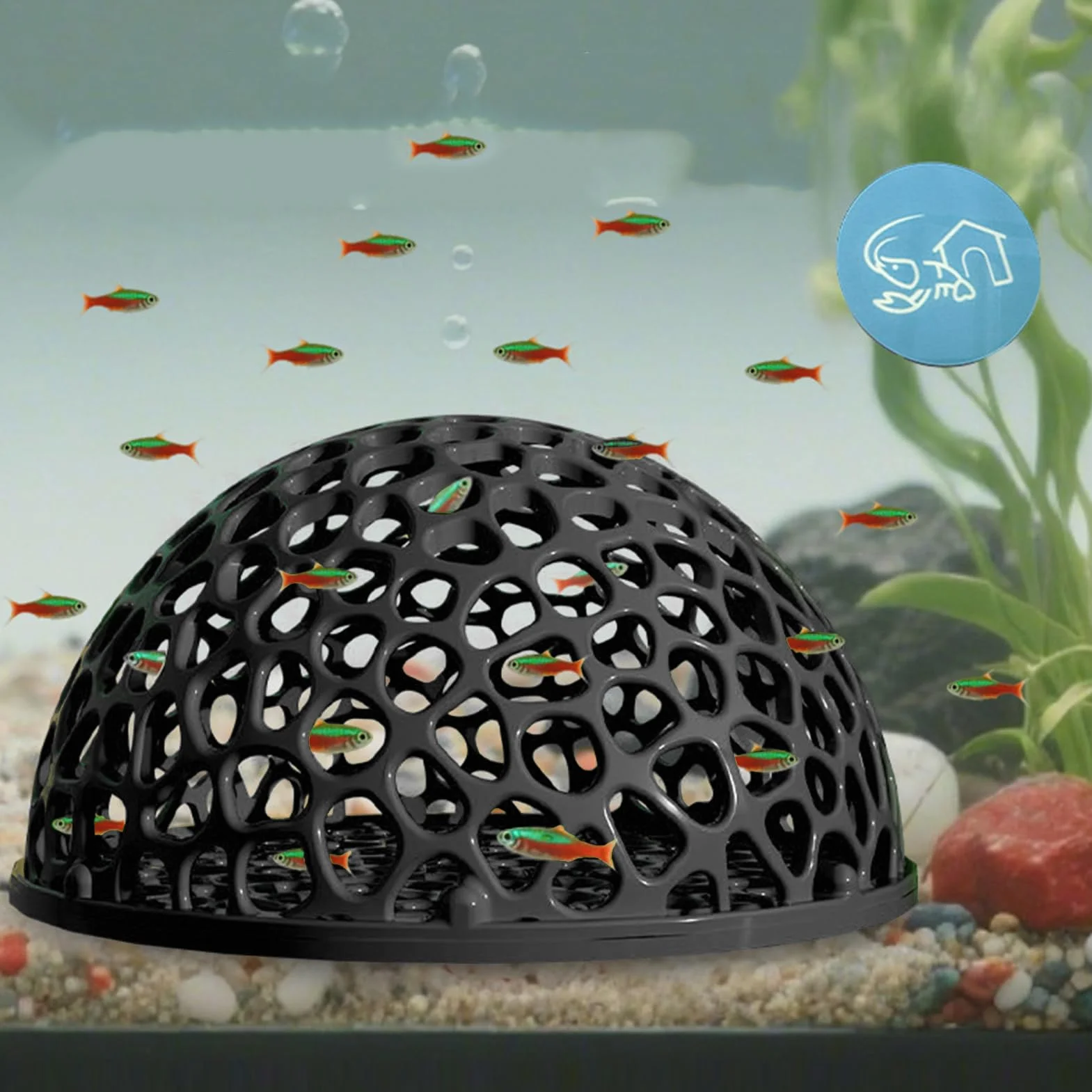 Grotta per acquario, grotta per pesci, 10 x 10 x 5 cm, rifugio per gamberetti, ideale per allevamento e riposo spot betta, tartaruga, acqua salata, acqua e acquari domestici