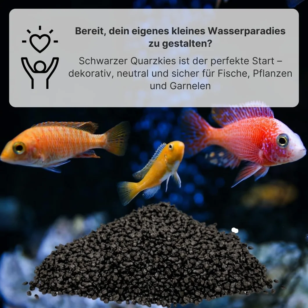 Ghiaia di quarzo 25 kg naturali neri 1 – 2 mm Fondo base Acquario Ghiaia sabbia