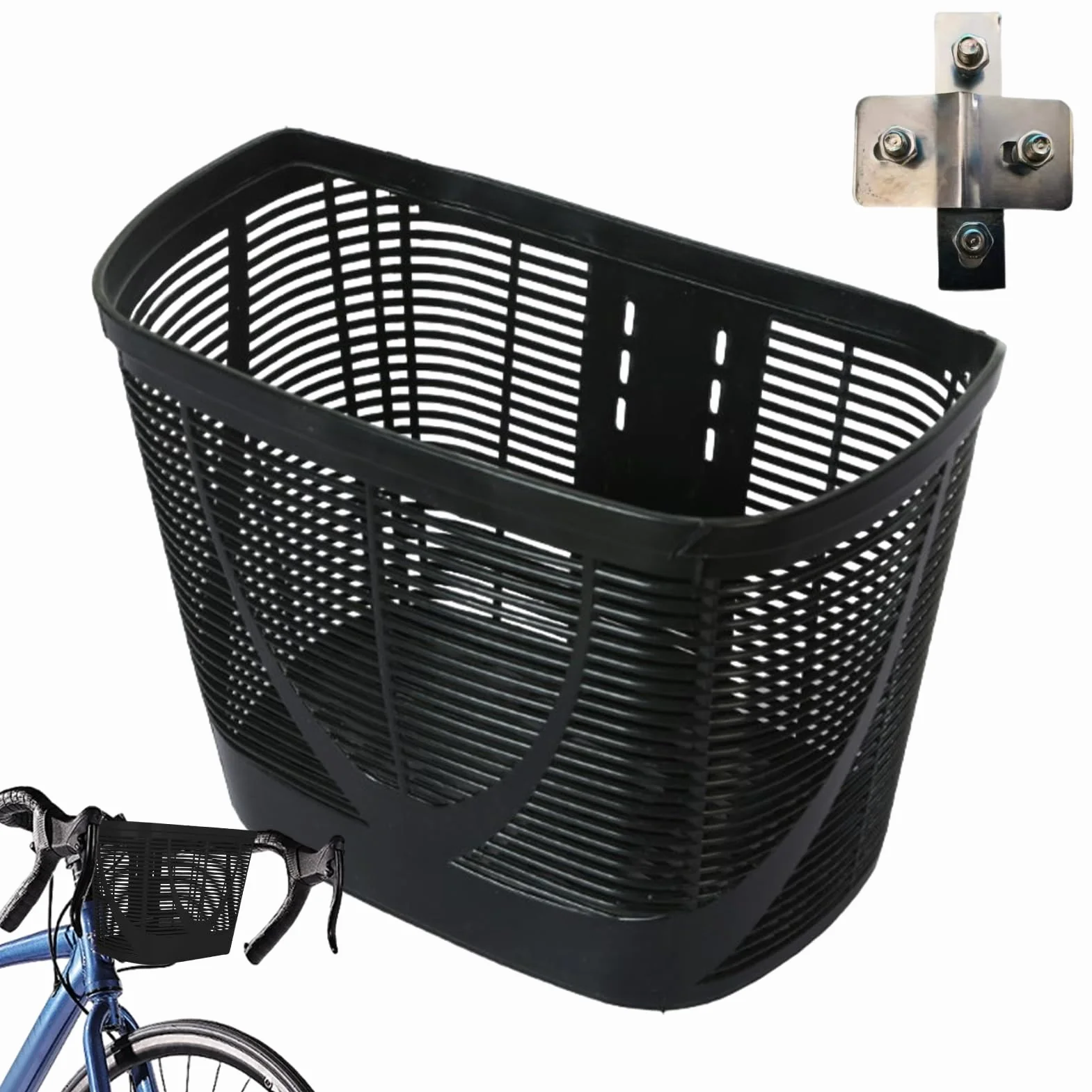 Cestino Per Bici Cestino - Cestino Anteriore In Plastica Per Bicicletta - Plastica Resistente Contro Gl'urti,Adatto Alla Maggior Parte Delle Biciclette - Installazione Rapida E Semplice, Versatile