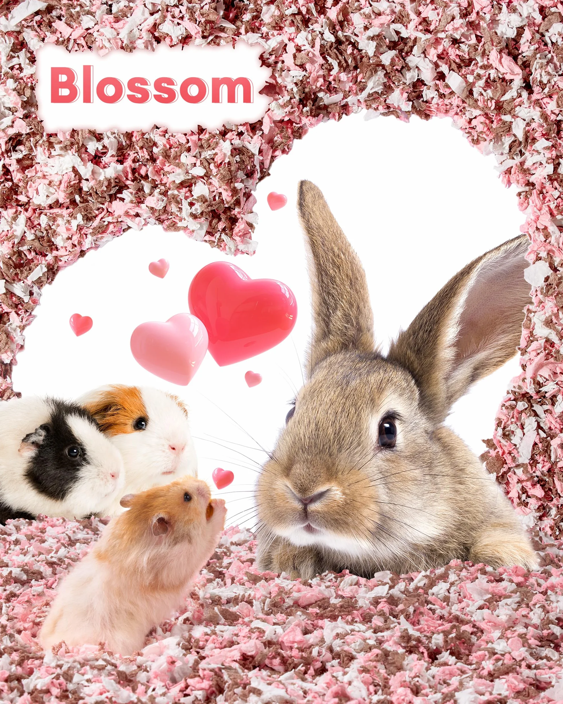 BUCATSTATE Biancheria da letto per criceti, 70 l, 99% in carta anti-polvere, controllo degli odori, comoda lettiera per piccoli animali per conigli, ratti, criceti nani siriani, gerbilli (fiori)