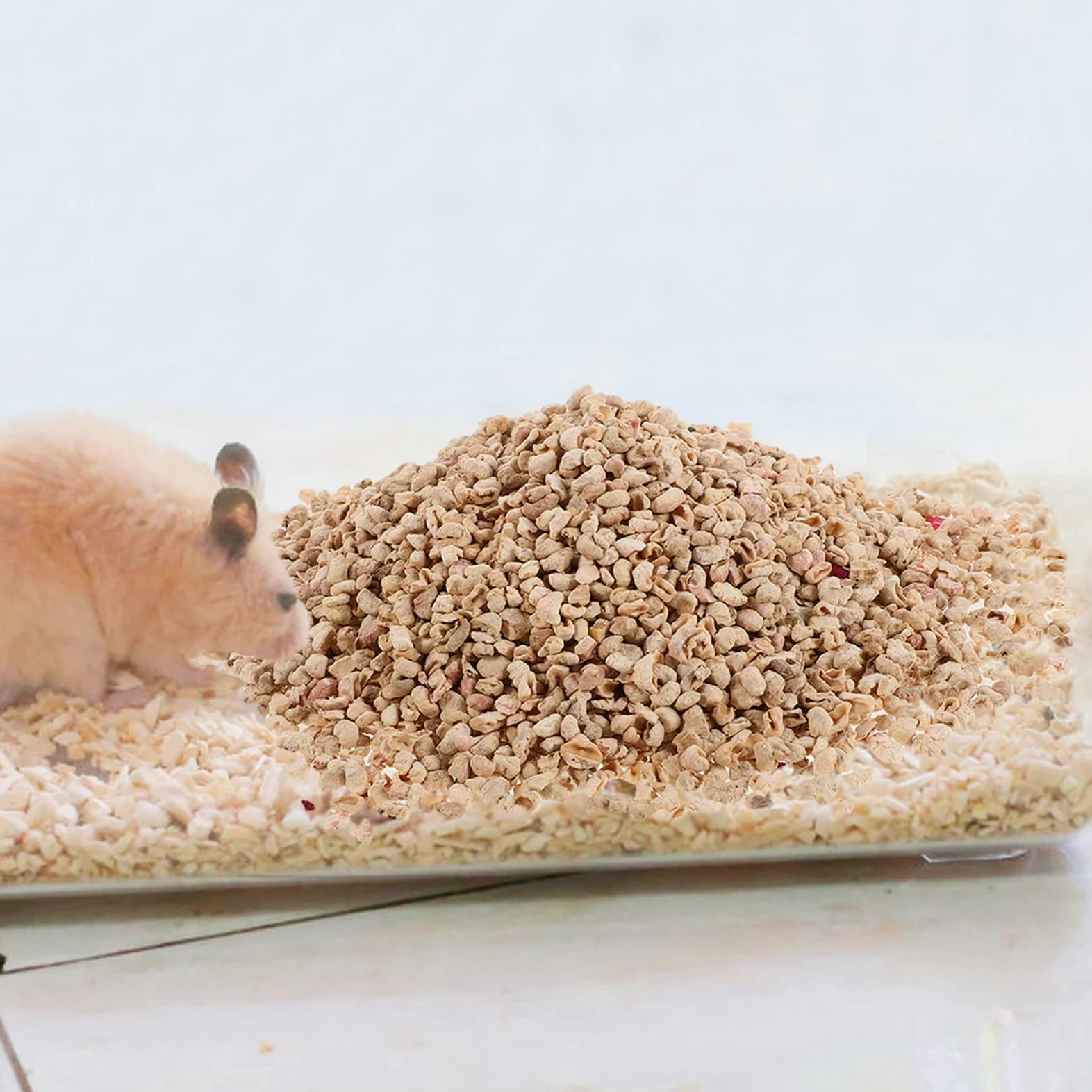 Lettiera Naturale per Criceti in Pannocchie di Mais 1000 G Erbe e Fiori Profumati Materiale per Lettiera di Piccoli Animali Domestici Assorbente e Rinfrescante per Gabbie di
