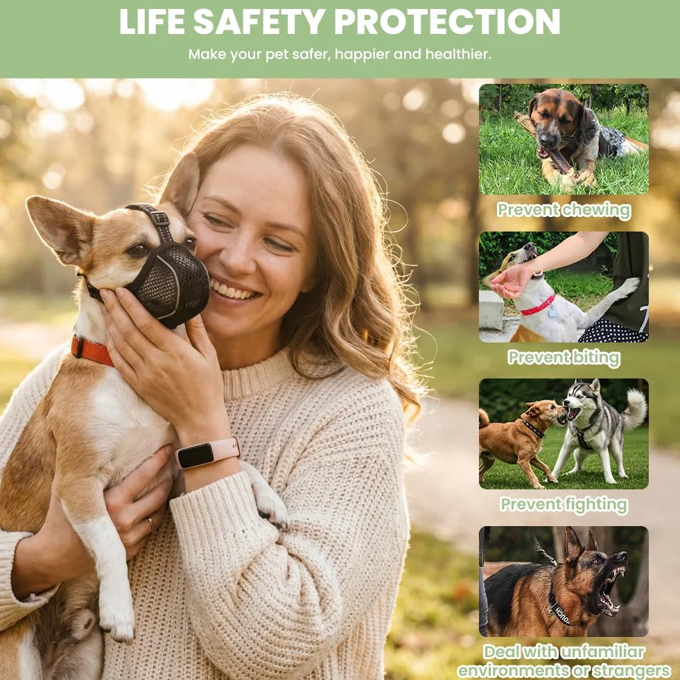 AUAUY Museruola per Cane, Museruola Riflettente Regolabile, Materiale a Rete Morbido, Impedisce di Mangiare e Leccare, Museruolas Anti-Morso e Anti-Abbaio per Diverse Razze Canine (Nero,XL)