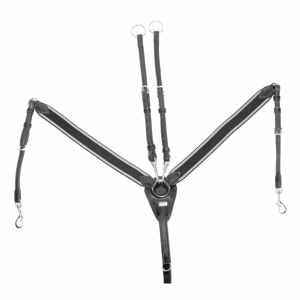 Uke PETTORALE ELASTICO + MARTINGALA CUOIO DOPPIATO NERO COB