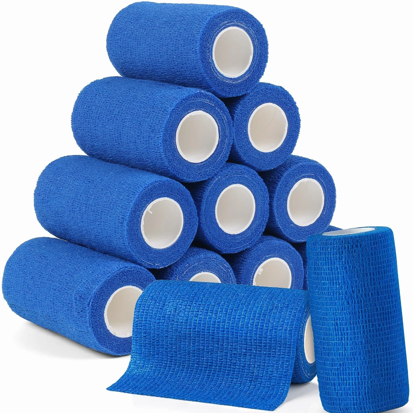 12 Rotoli di Bendaggio Autoadesivo, 10cm x 4,5m Bendaggio Coesivo Bendaggio Elastico Animale Medico Primo Soccorso Dita Caviglia Mani Piedi