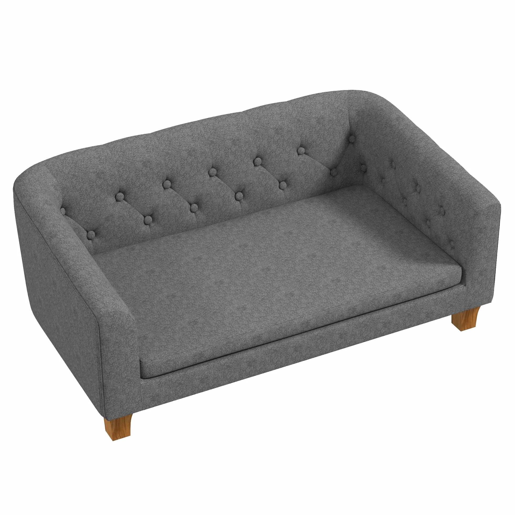 PawHut Divano per cani e gatti, divano rialzato per cani di piccole e medie dimensioni, con cuscino morbido rimovibile, installazione semplice, 96 x 60 x 42 cm, grigio