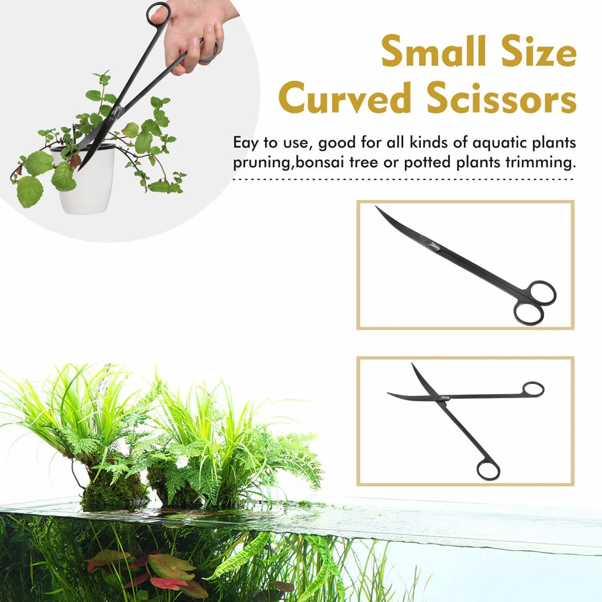 hygger Attrezzi Acquario Aquascaping Kit Acquatica Strumenti Set,4PCS Acqua Piante Pinzette Forbici Spatola Kit per l'acquario Landscaping e l'Acquario Pulizia