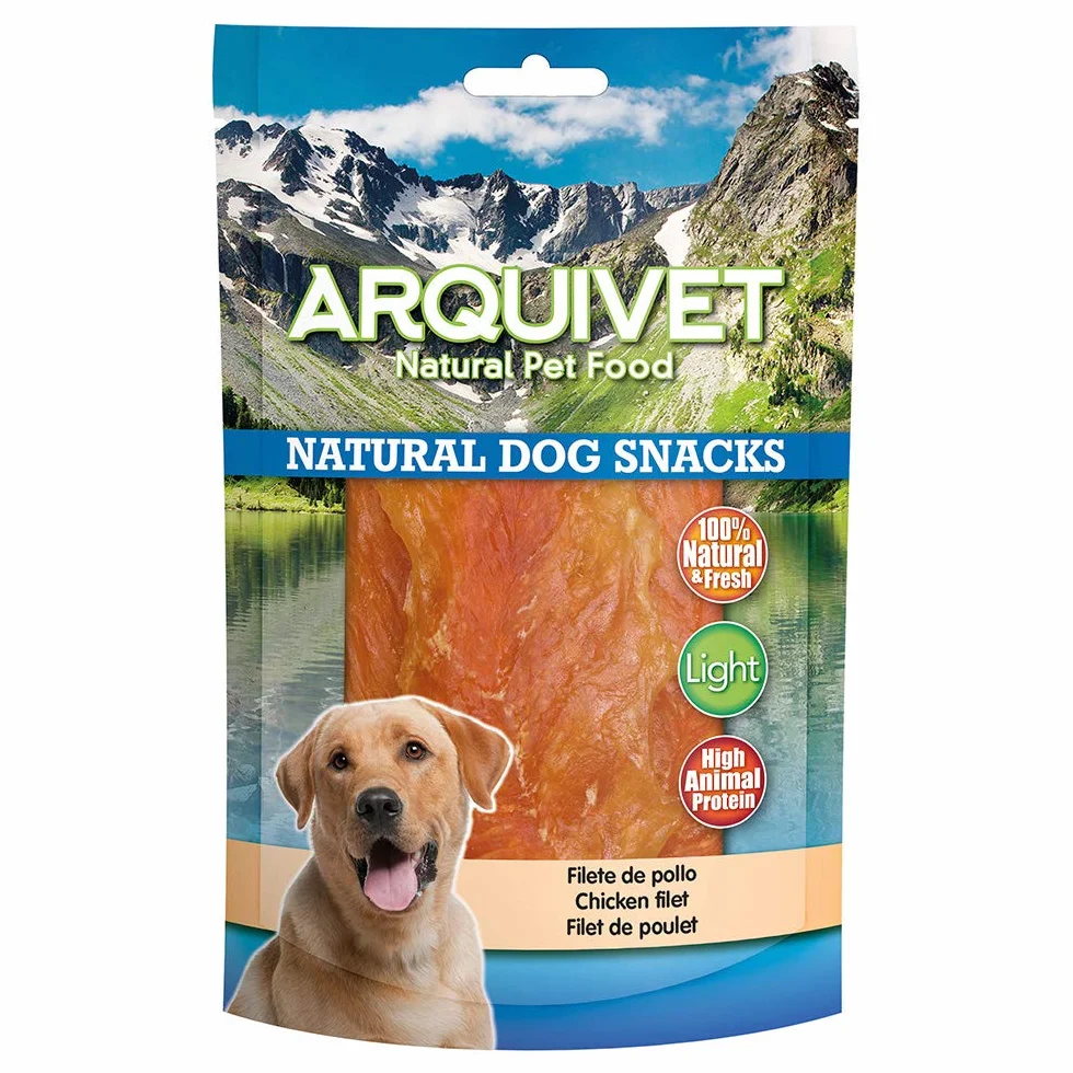 ARQUIVET Filetto di pollo - 350 gr - Snack naturali per cani - 100% naturali - prelibatezze per cani - Prodotto leggero - Molto ricco di sostanze nutritive