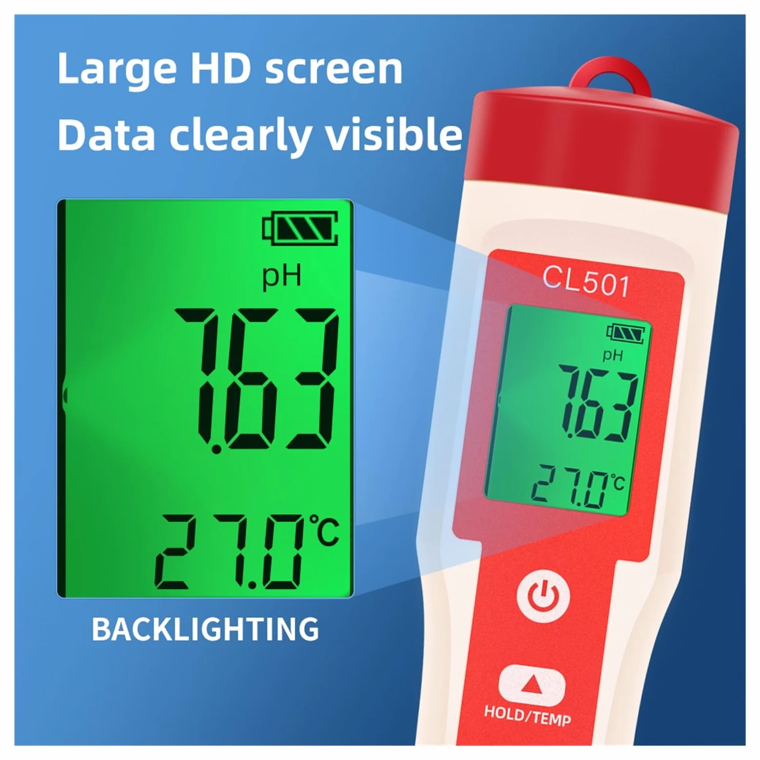 Misuratore di pH/CL2/H2/ORP/temperatura, rilevatore Cloro, Tester Digitale 5 in 1 for la qualità dell'Acqua for Piscine, Acqua Potabile, Acquario(5 in 1)