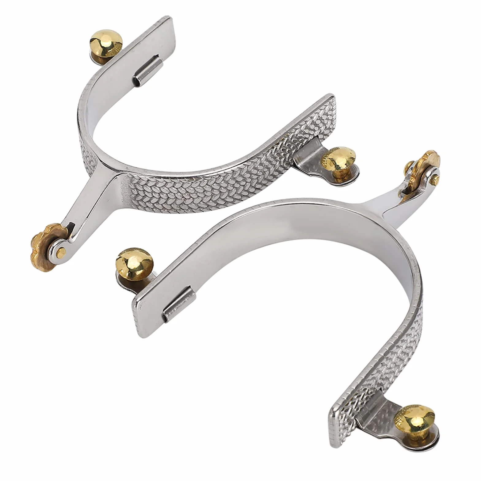 Speroni da Cavallo Speroni da Equitazione Western in Acciaio Inossidabile con ingranaggio in Ottone da Uomo