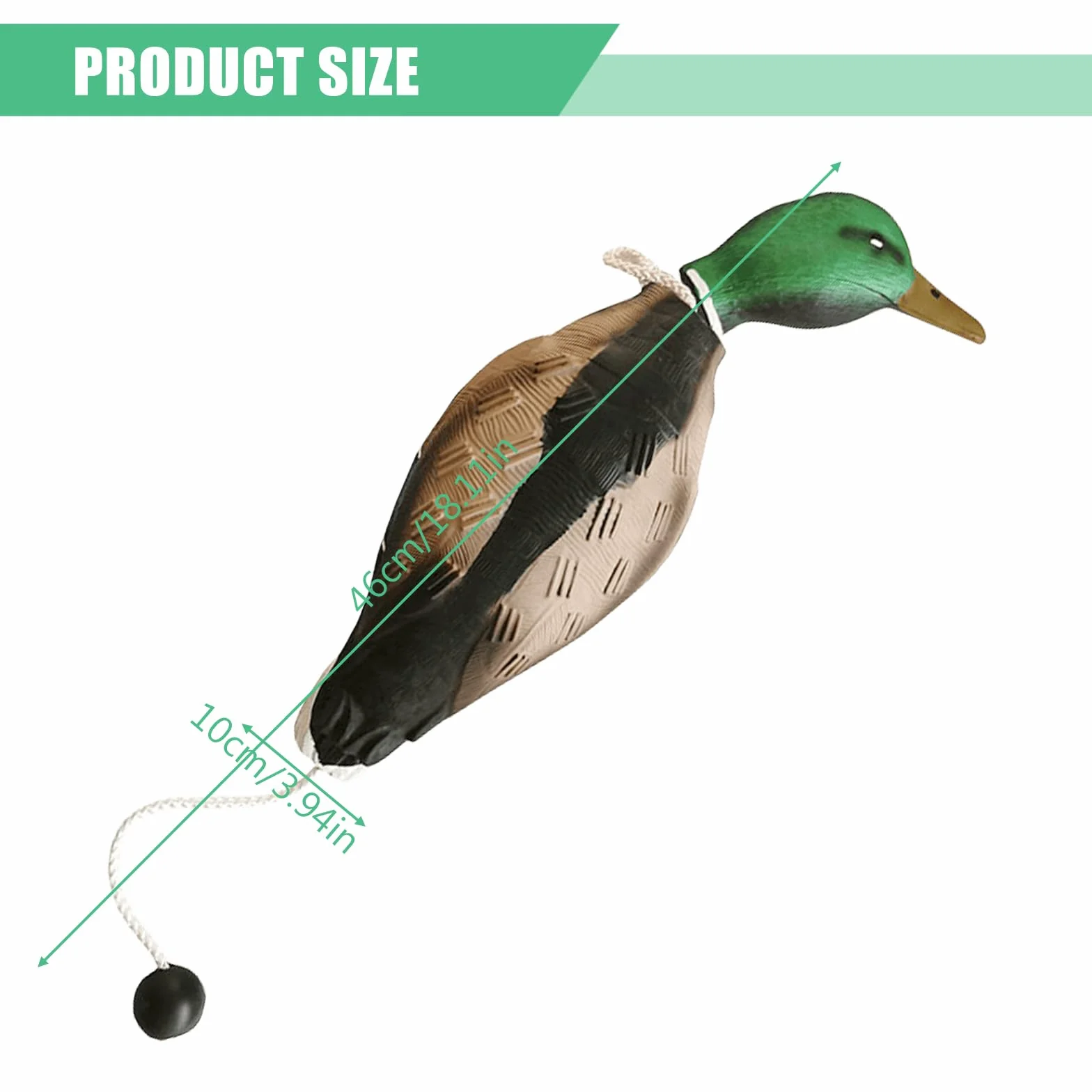 GOMETY Anatre Dummy Paraurti, Mallard Mimics Duck Giocattoli, Dummy Addestramento per cani falsi anatre, accessori per cani da caccia per l'allenamento del cane da caccia Retriever